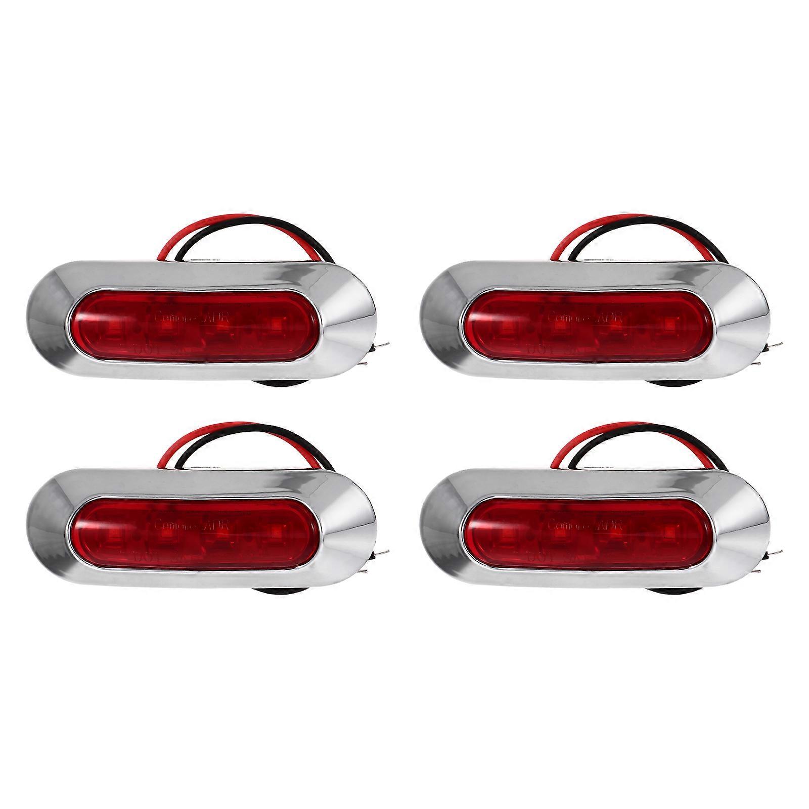 Side Light For Trailer Light Abs Material Square Shape Outdoor Driving 4Pcs