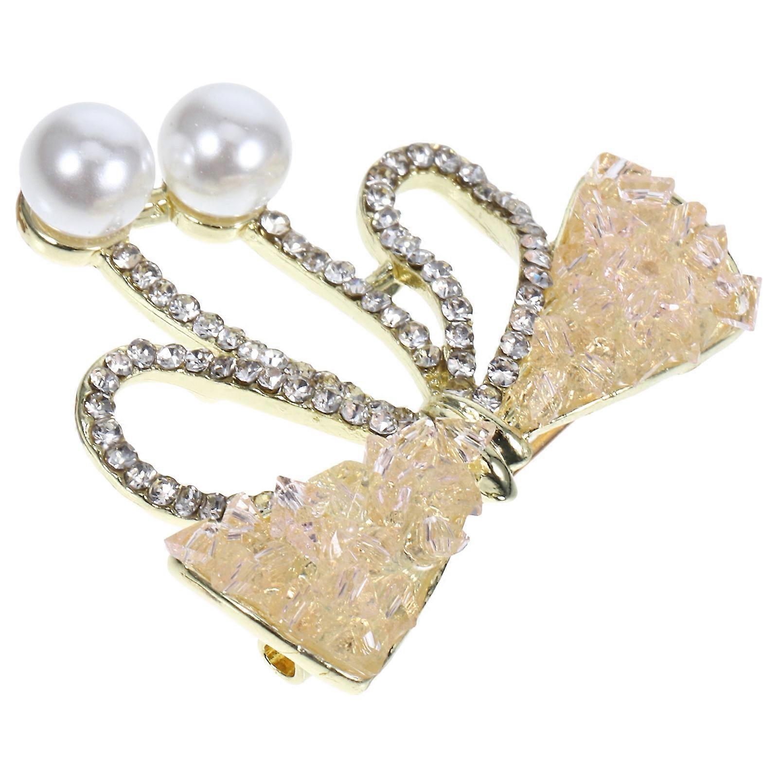 a refined and engaging product description based on your input:
 
**Delicate Rhinestone Bowknot Brooch Pin for Women – Elegant Full Bow Tie Collar