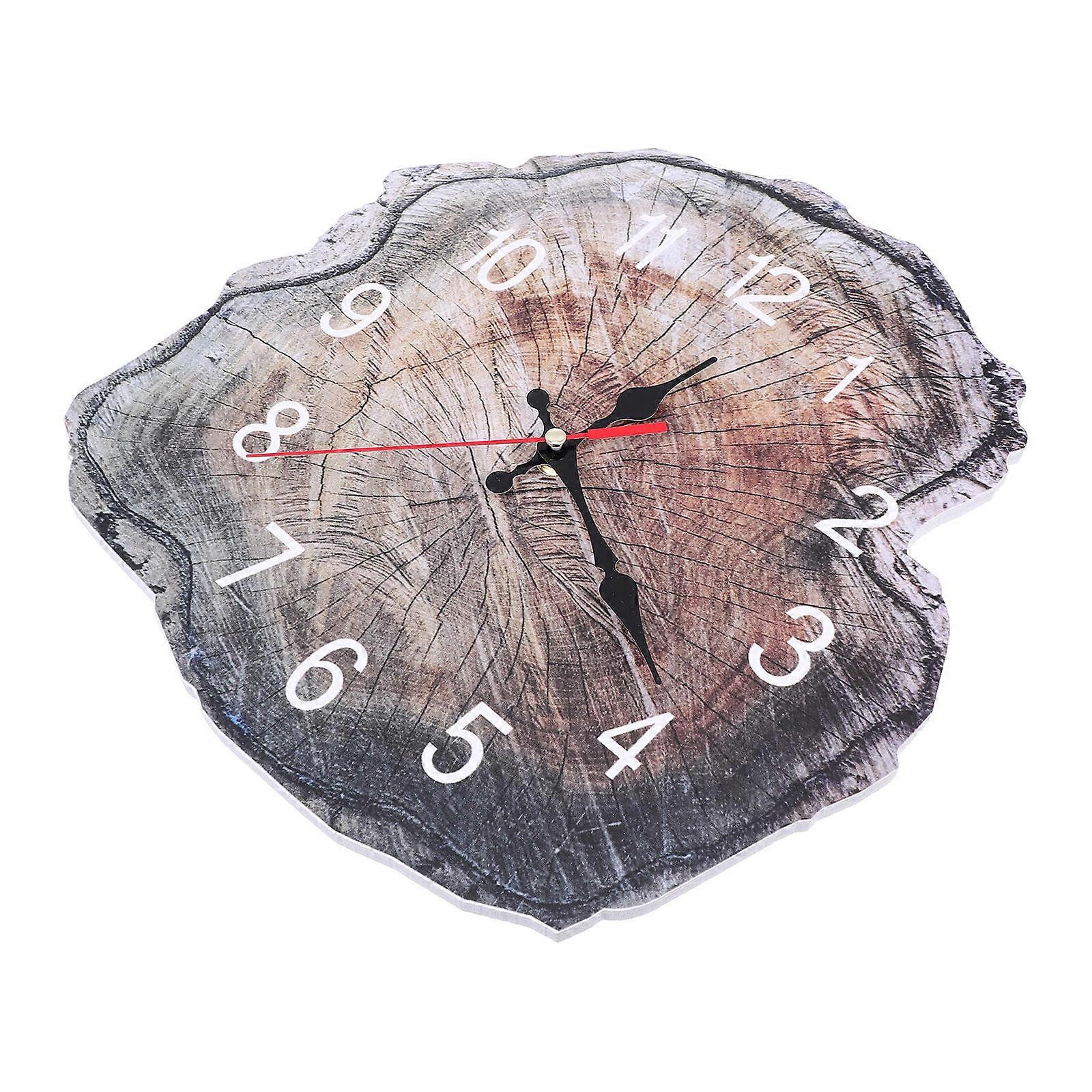 Stylish Annual Ring Design Silent Wall Clock Hanging Decor for Living Room Bedroom Home Unique Decoration for Housewarming and Special Occasions