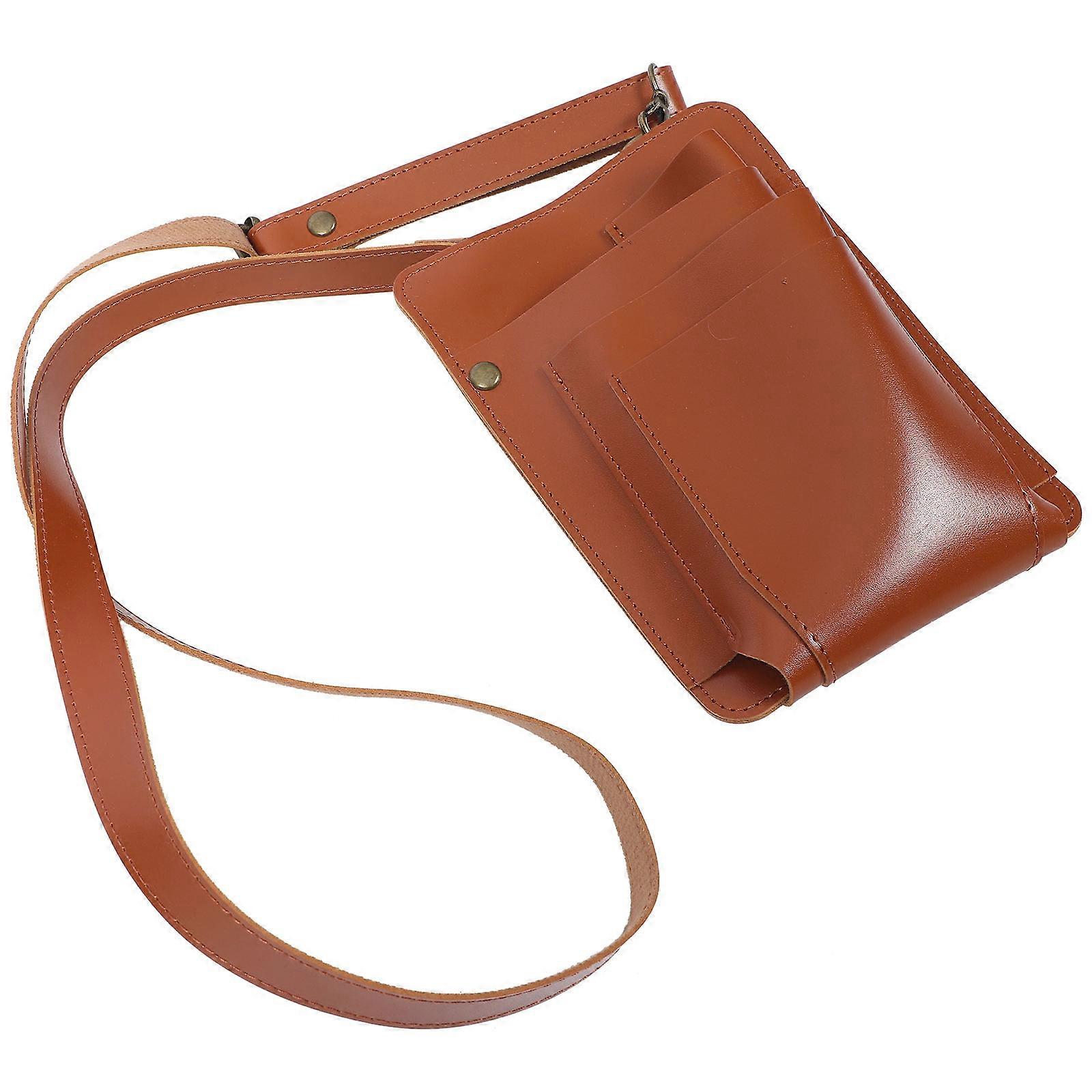 Barber Waist Bag Scissor Storage Pouch PU Leather Hair Styling Tools Bag for Barbershop Work Use 1Pack