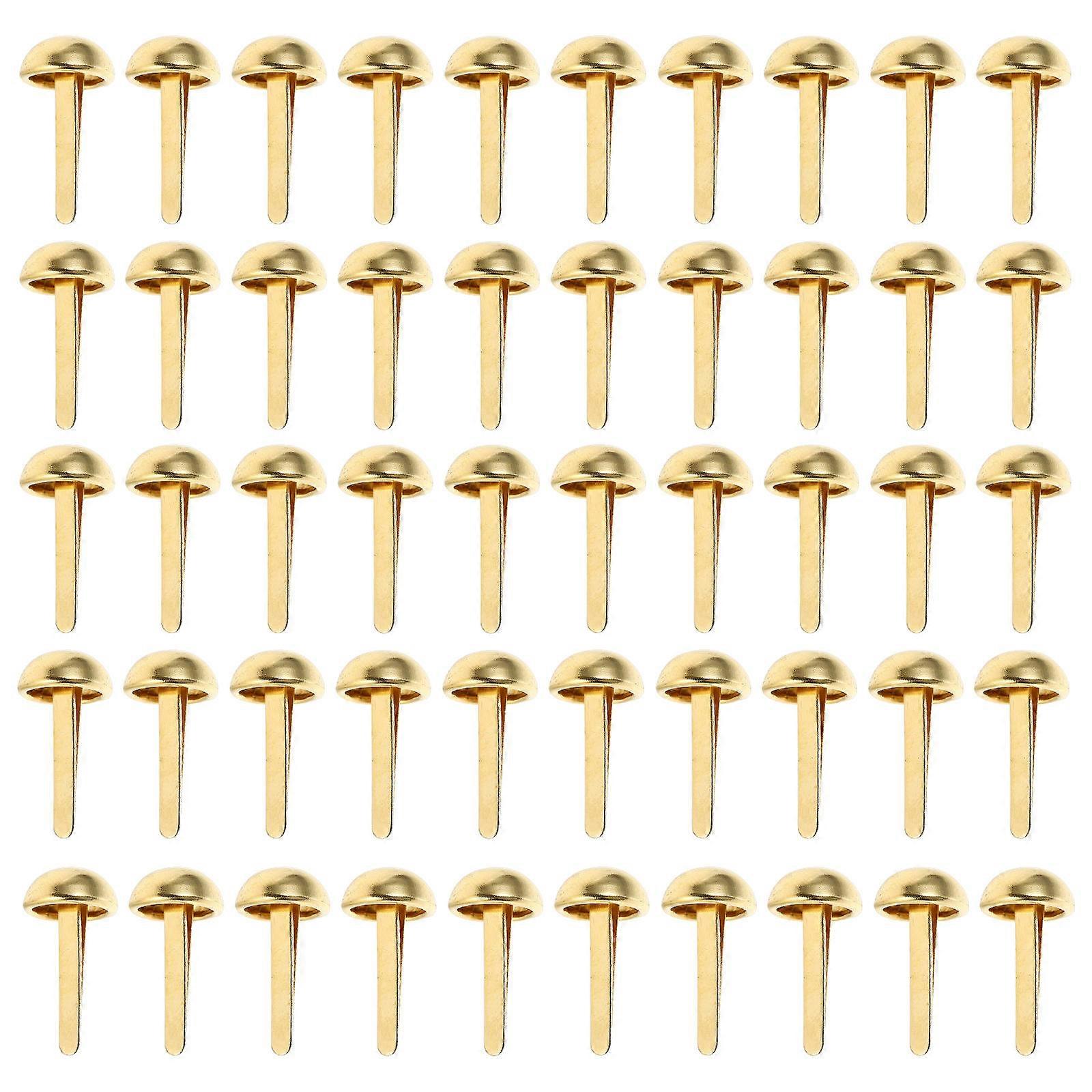 50pcs Mini Brads Two Legged Claw Nails for DIY Crafts, Durable Craft Studs for Scrapbooking, Bag Decoration, and Fastening Projects