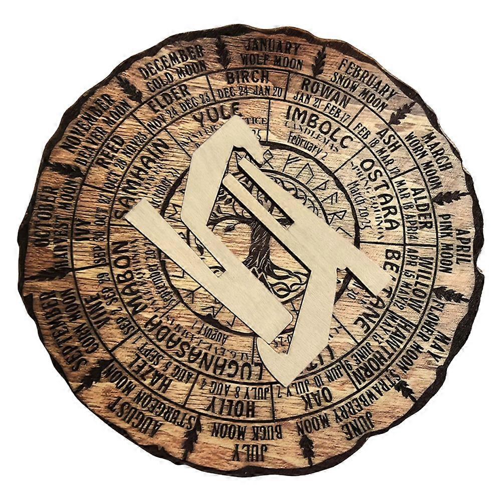 Wood Desktop Calendar Decorative Calendar Square Shape Study Decor 20.00X20.00X0.50CM Record Important Dates 1Pack
