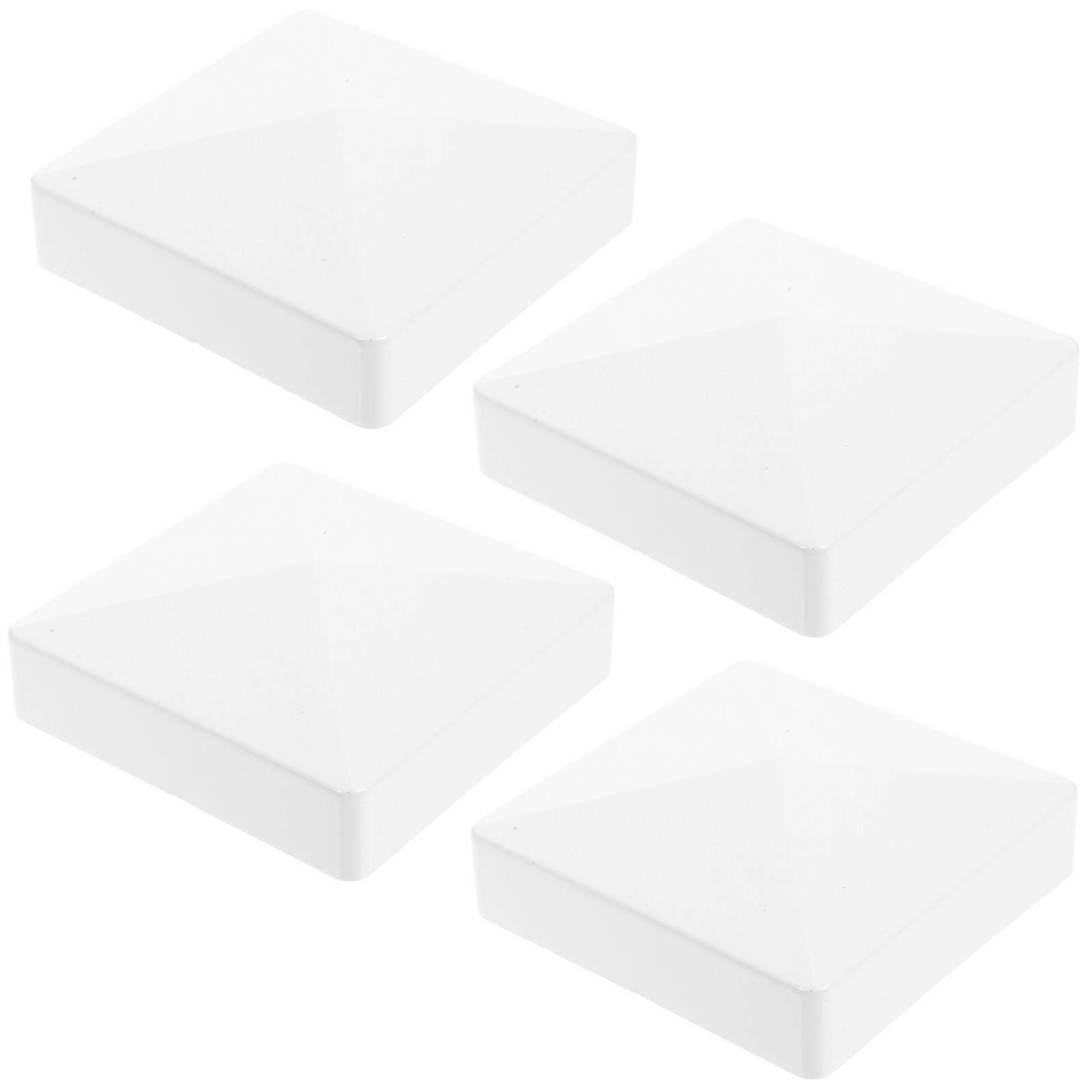 Mailbox Post Cap Protective Waterproof For Outdoor Fence Posts Decking In White Abs Material