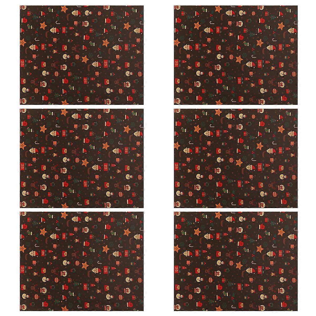 Simple Wrapping Paper Christmas Retro Eu Style Black 73x51cm For present Wrapping 6Pcs