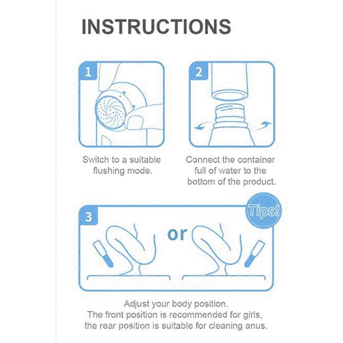 Portable Hand Electric Bidet Sprayer Personal Cleaner Care Multifunction with Capacity Bottle Washin