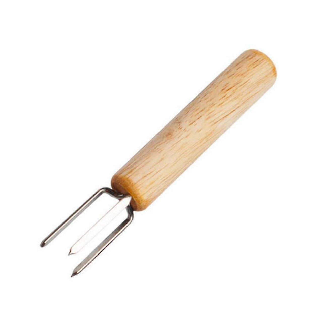 Pack of 3 BBQ Corn Forks with Wooden Handle for BBQ Ref: 2764