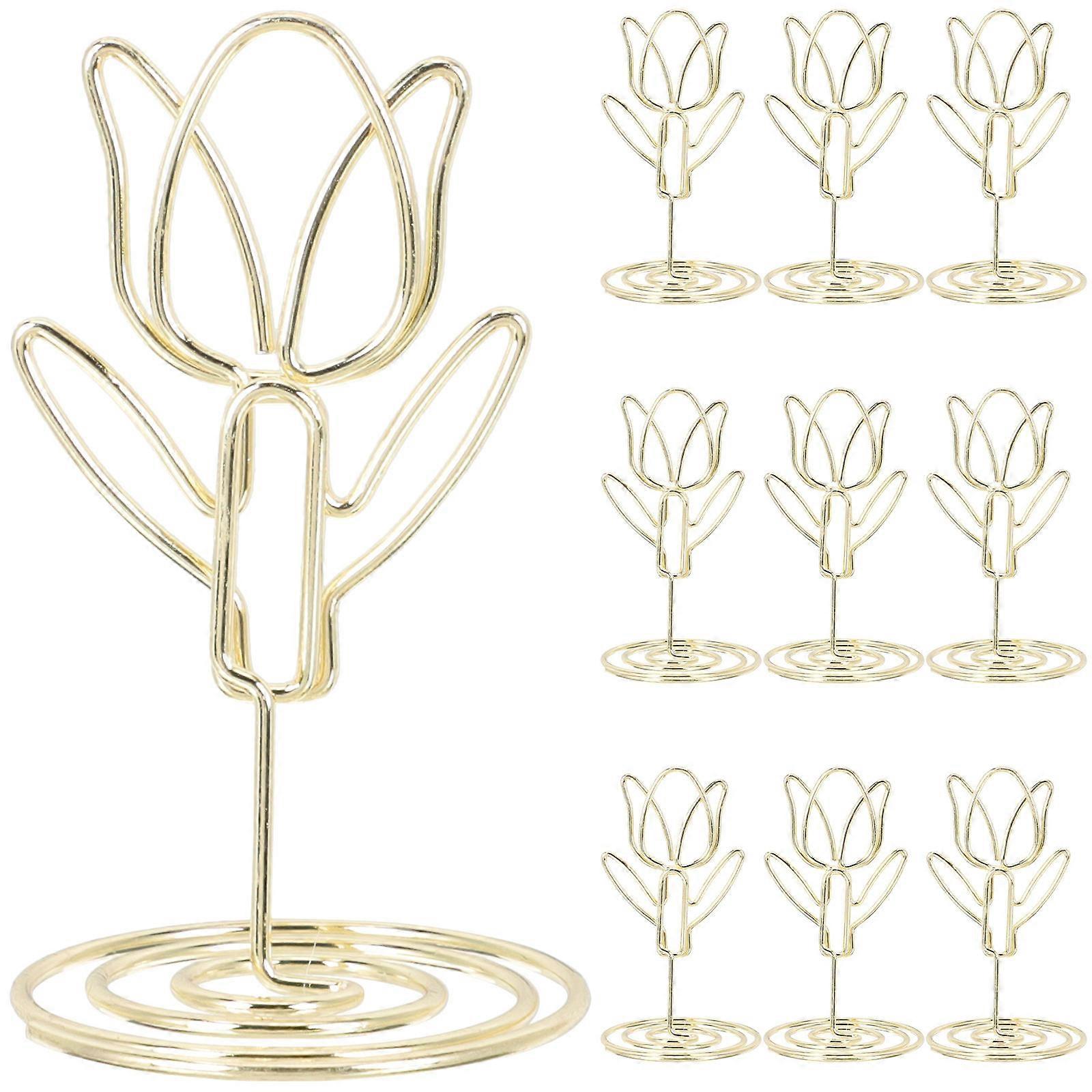 Wedding Table Number Holders 10Pcs Golden Metal with Space-Saving Design for Table Number Card