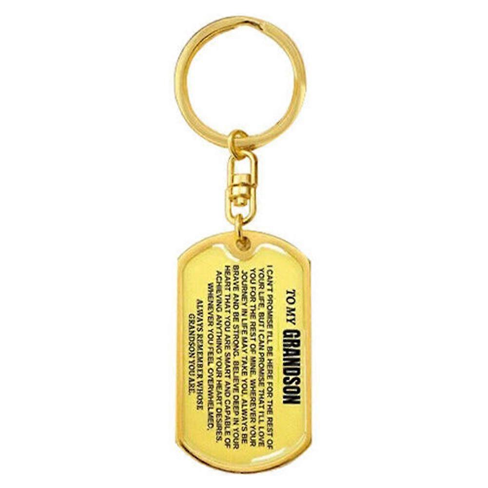 To My Grandson - Keychain Steel Keychain Key Chain Keyrings