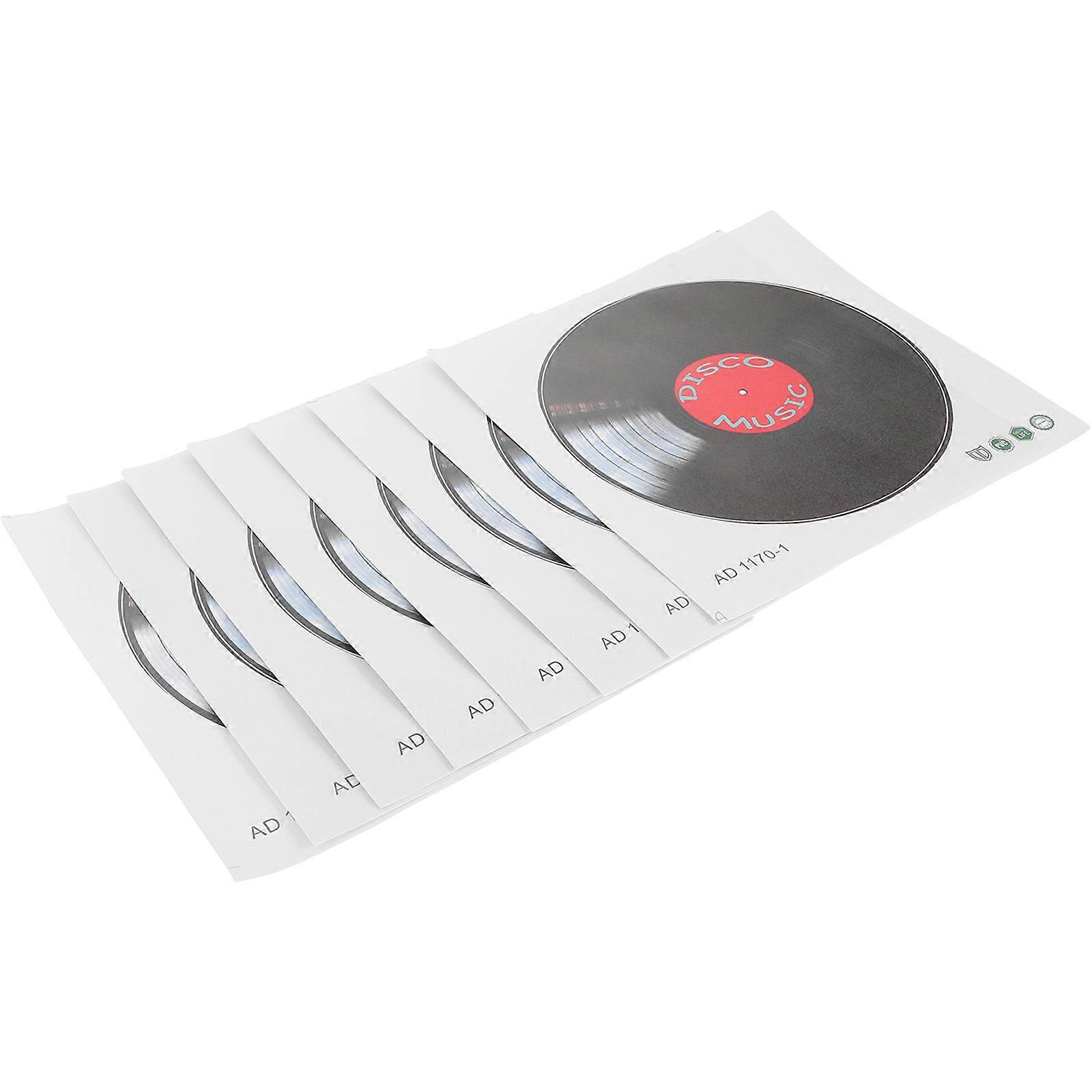 Retro Themed Record Wall Sticker School Events Assorted Color 24.5x24.5cm 1Set