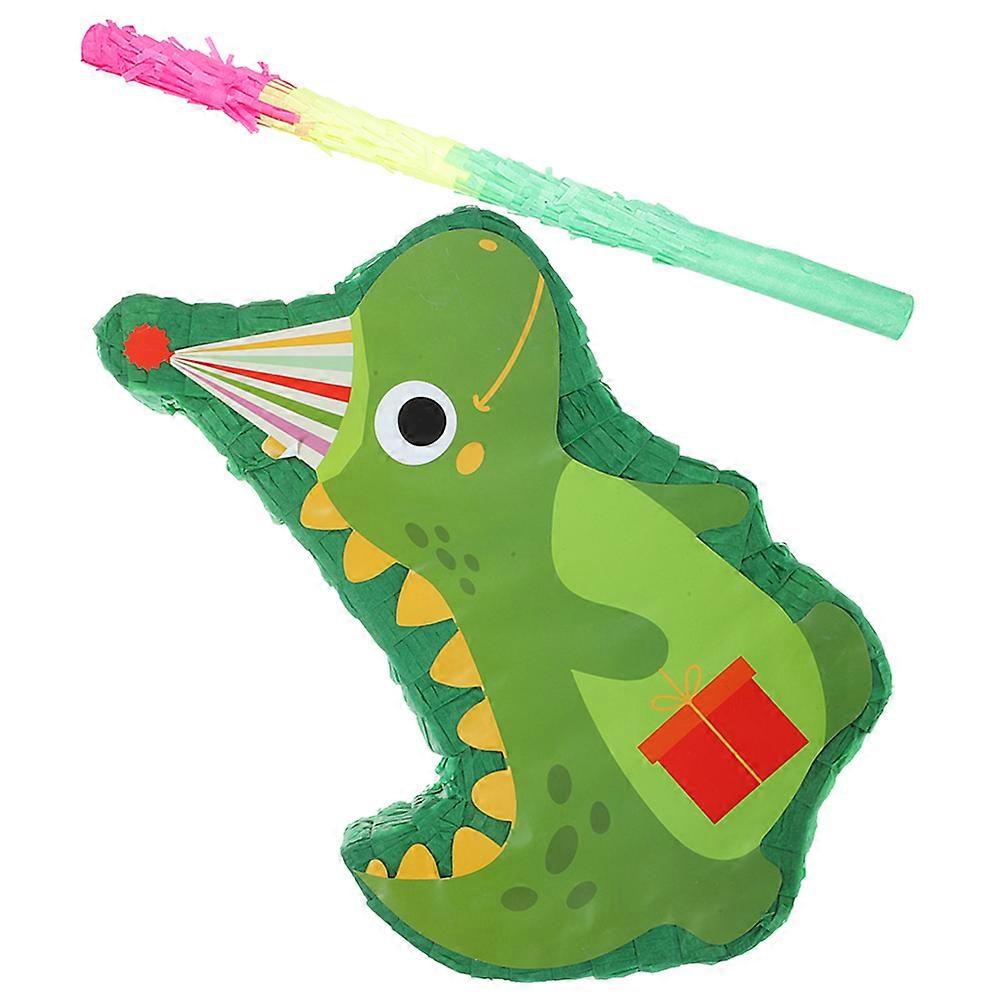 Dinosaur Pinata Toy Game Prop Party Decoration Paper Material Green 1Set
