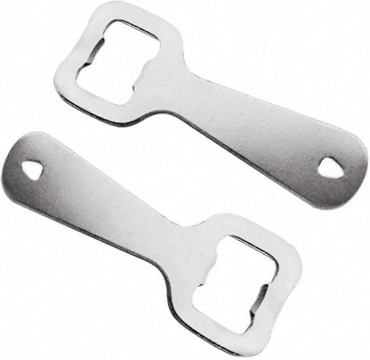 طقم فتاحة زجاجات فولاذية مسطحة من قطعتين - فضي ، 10x5x2 سم ، 2 وحدة