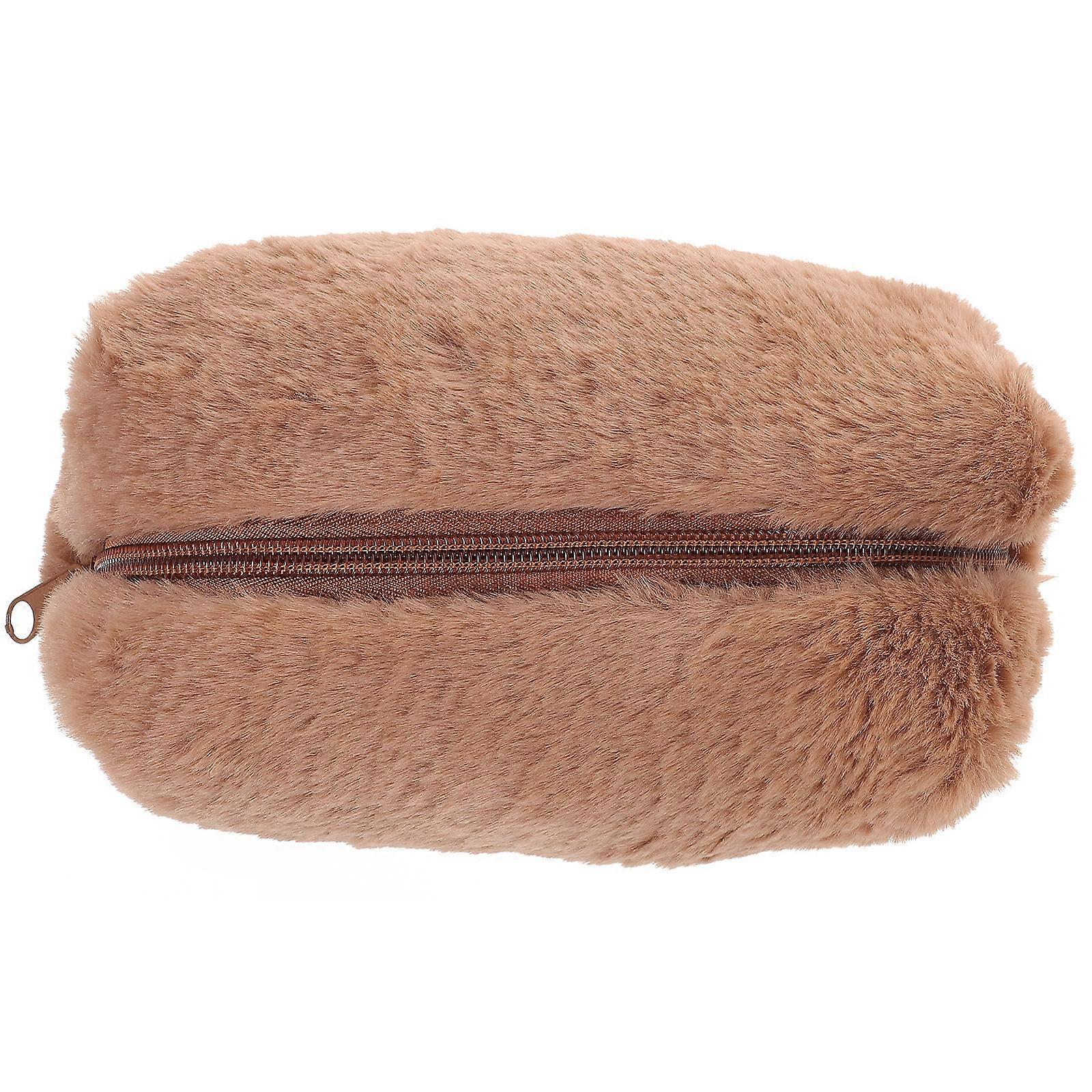 Toiletry Bags For Traveling Plush Colored Storage Bag Toiletries Multi-use 7.1X3.7X3.9in Sturdy Zipper Closure 1Set