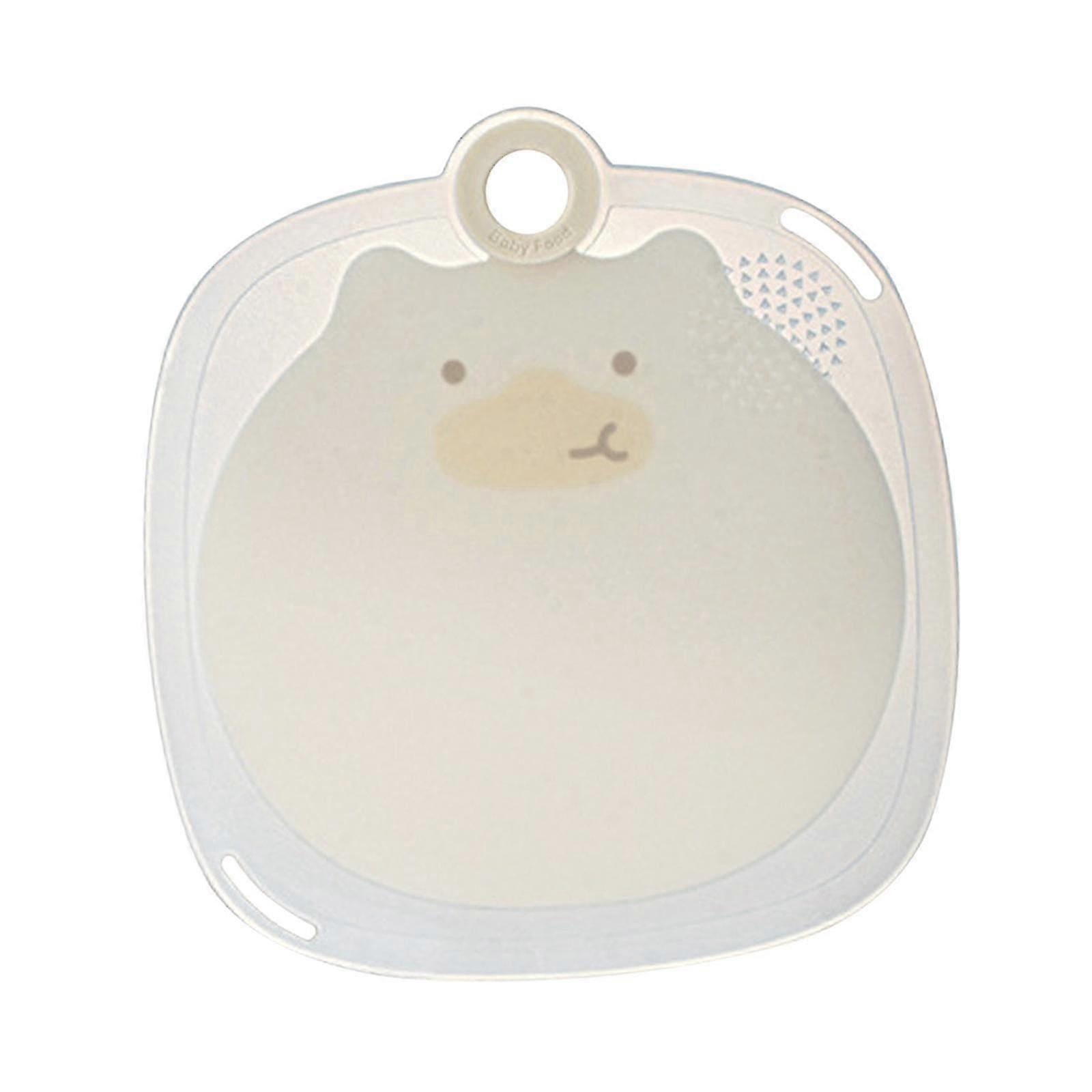 Creative Cartoon Cutting Board with Anti-Slip Particles Surface and Convenient Hanging Hole in Small Size, White Color