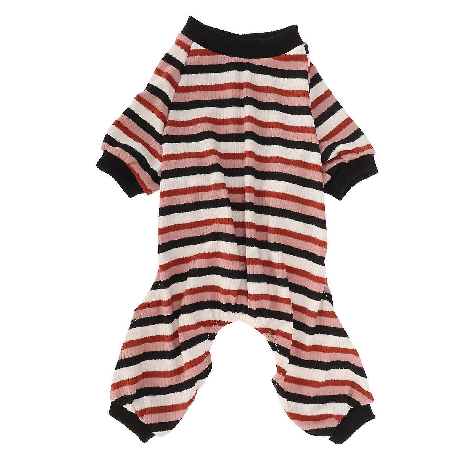 Striped Dog Pajamas Classic Lightweight Warm Comfortable Stretchy Dog Clothes Jumpsuit for Spring XL