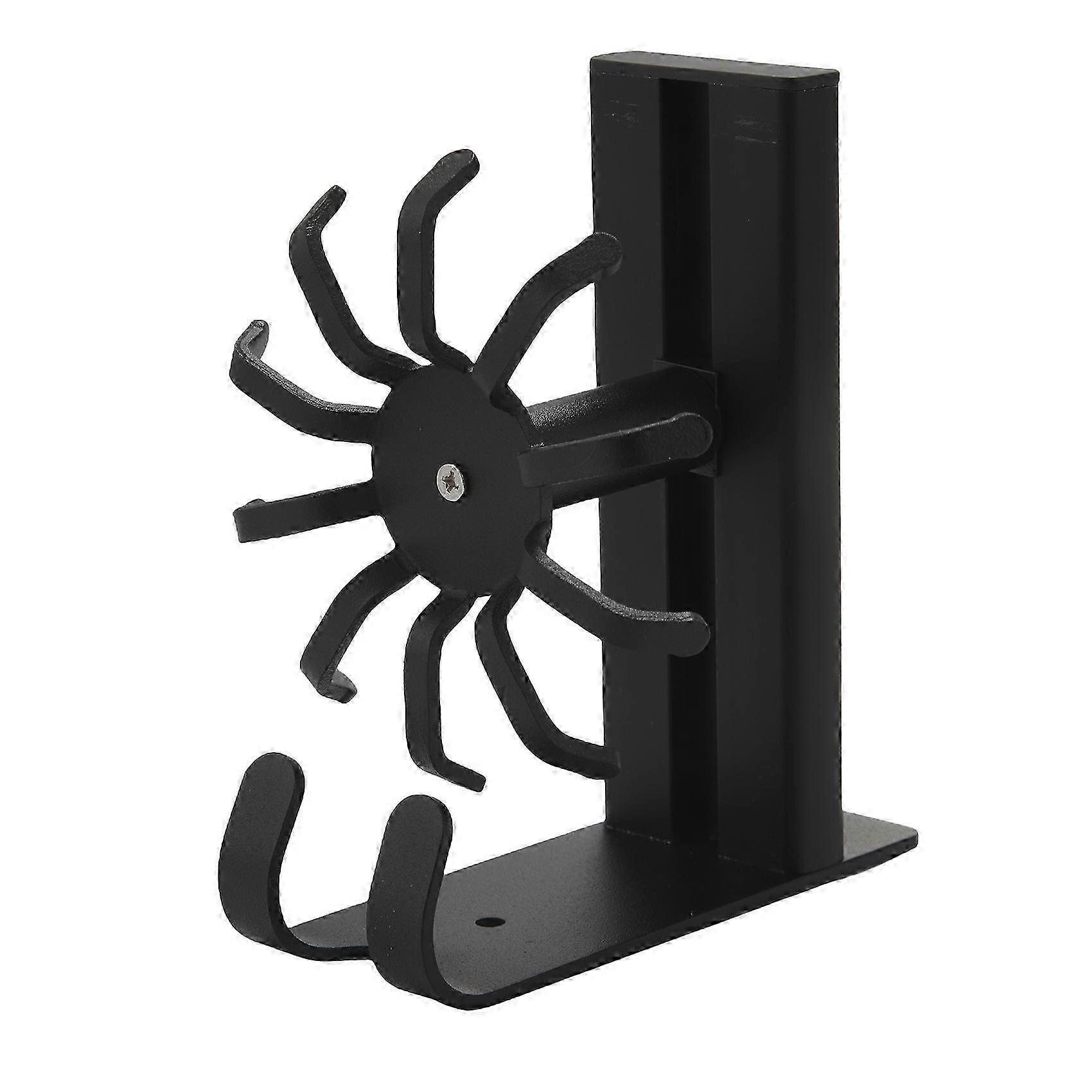 Wall Mounted Kitchen Utensil Rack, Sliding Rail Rotating Pot Rack with 10 Removable Hooks