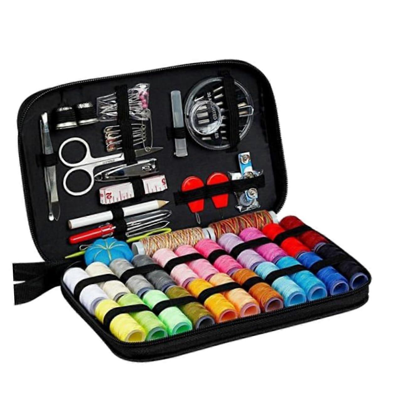 98-Piece Needle and Thread Set for Sewing, Includes Assorted Needle Sizes, Durable Threads, and Handy Storage Case