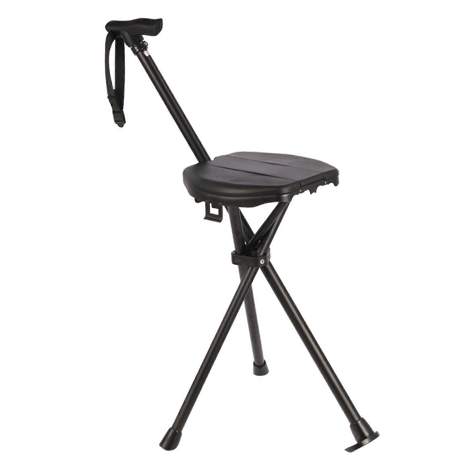 Folding Cane Stool Elderly Rest Hand Stool Walking Stick Portable Three Legged Crutch NonSlip Portable Stools Enduring