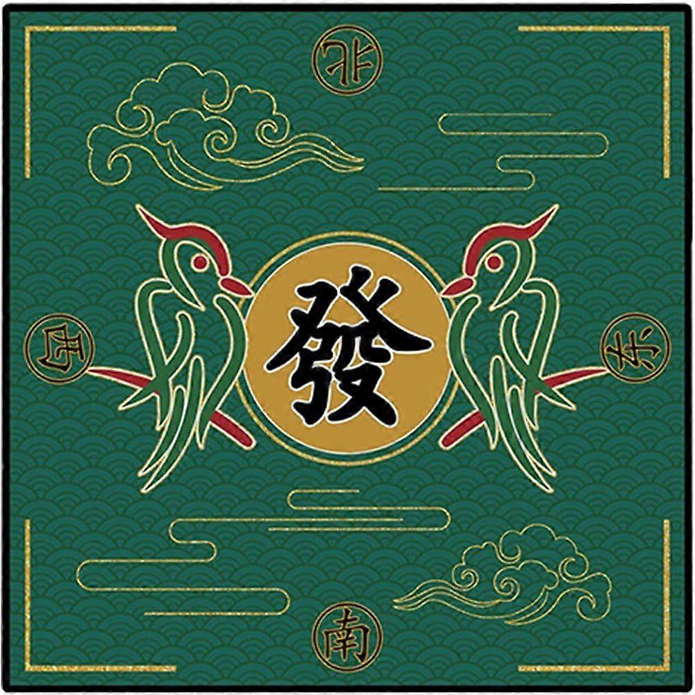 Durable Mahjong Mat, Foldable, NonSlip Mahjong Table Mat for Board Game Decoration, NoiseReducing Mahjongg Mat for Mahjong, Green