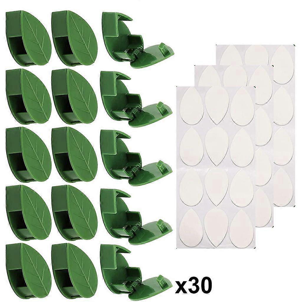 30-Piece Plant Wall Clips: Self-adhesive leaf-shaped, for vines/cable organization