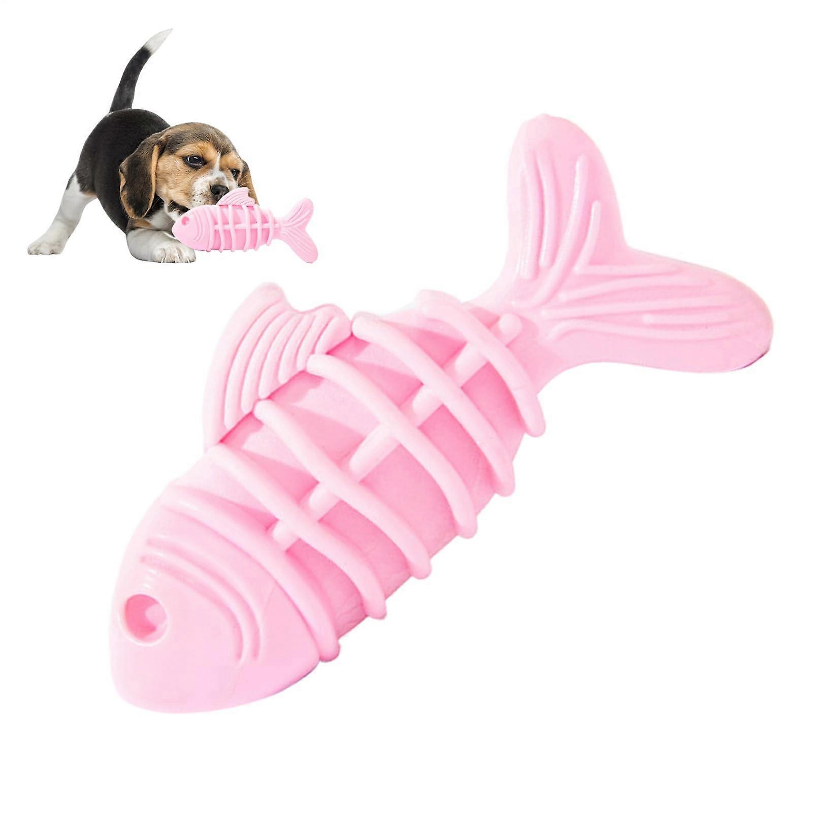 Dog Chew Toy for Aggressive Chewers – Durable Pink Fish-Shaped Puppy Chew Toy, Bite-Resistant, Versatile and Long-Lasting