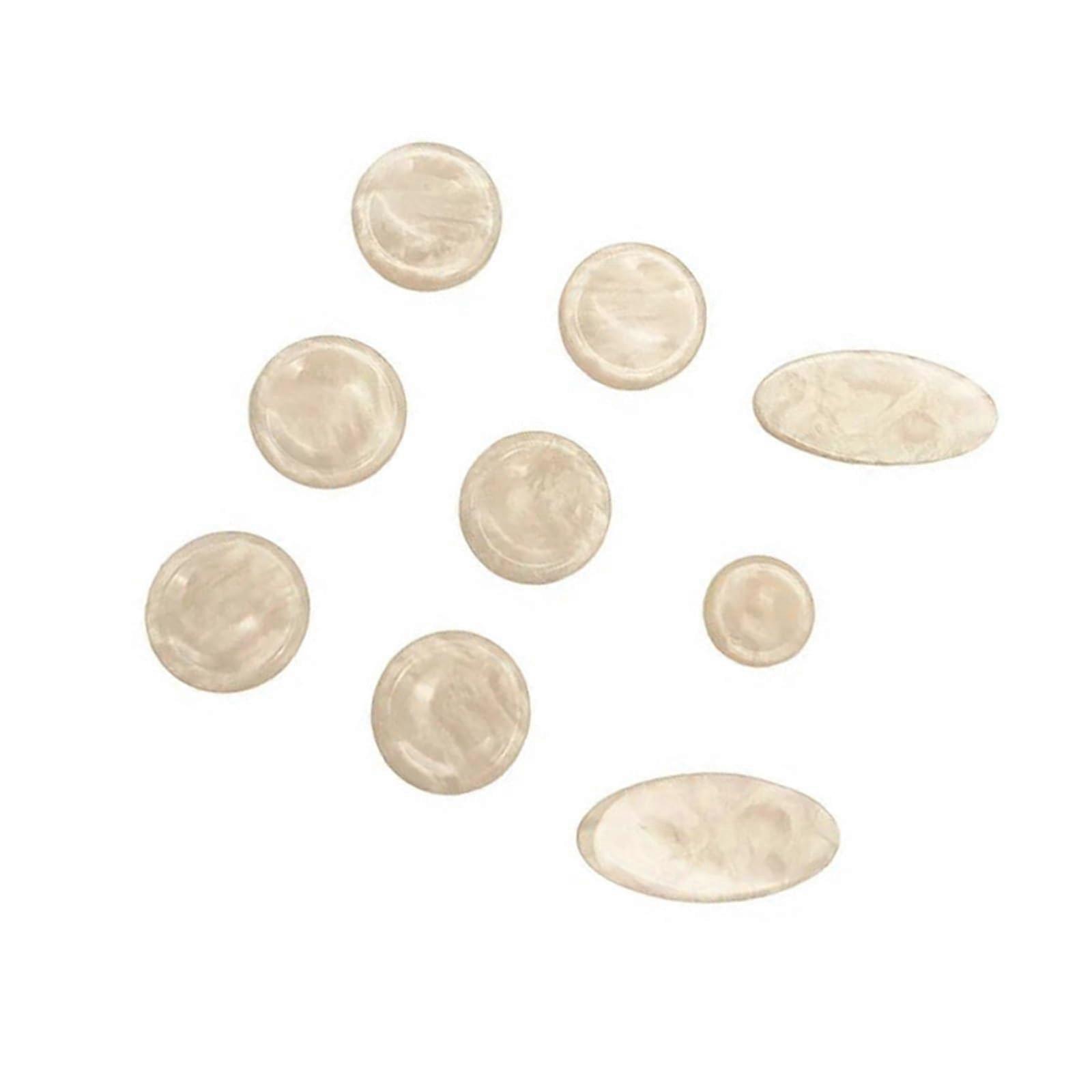 A set of 9 saxophone plastic key inlays, available in 3 colors, saxophone glitter buttons, saxophone parts (White).