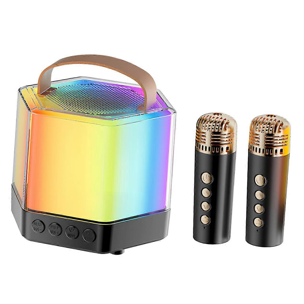 Mini Karaoke Machine with Microphone Speaker for Birthday Parties Karaoke Function for Adults and Children Black