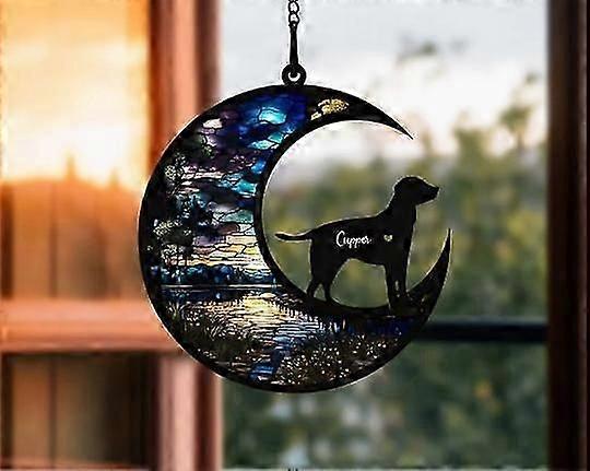 犬のメモリアルサンキャッチャー、ペットの損失のサンキャッチャー、ステンドグラスのライトキャッチャー、犬の愛好家のためのギフト、犬のメモリアルオーナメントペット同情ギフトの損失