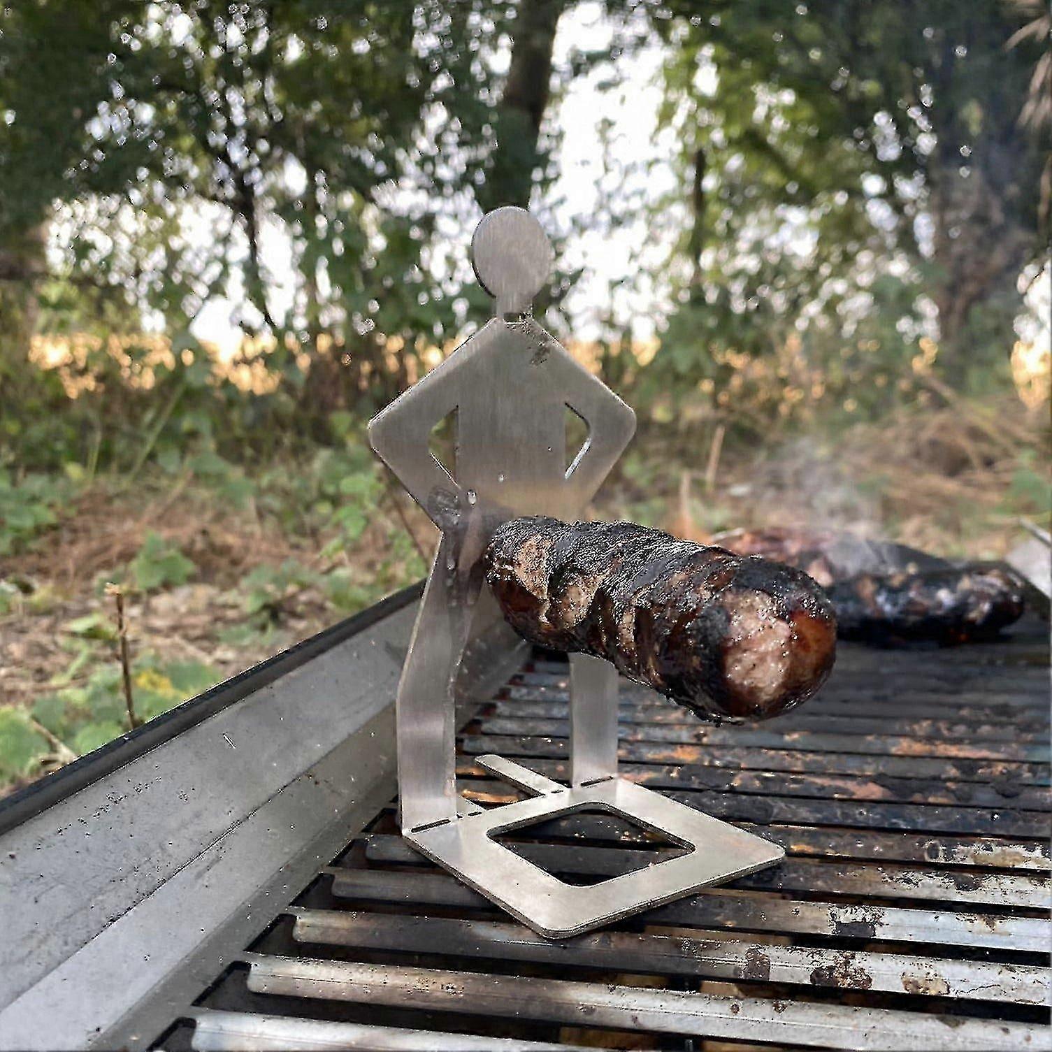 恶搞香肠架，不锈钢烧烤香肠架，有趣的烧烤热狗架，烧烤香肠滚筒烤架顶部架