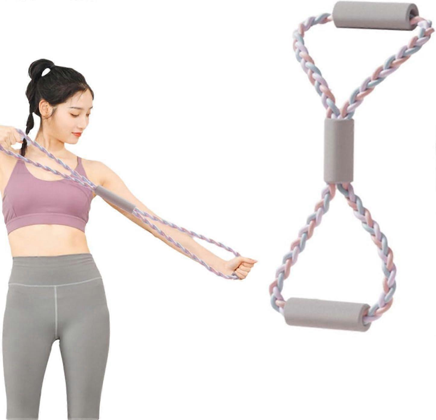 ZENGO Figure 8 Fitness Resistance Bands,Resistance Bands, Exercise Bands,8 Shaped Exercise Tube Band with Handles Style B One Size