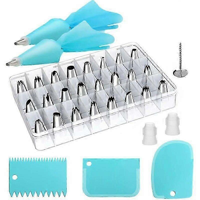 Cake Decor Piping Nozzle Set with Tips Reusable Silicone Piping