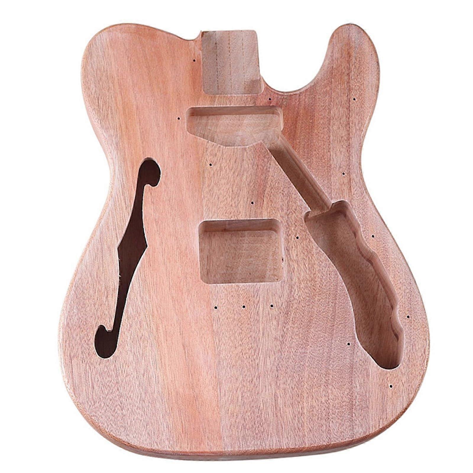DIY Guitar Kit F Hole E Guitar Body in Matte Okoume with DIY Accessories and Barrel for Custom Build