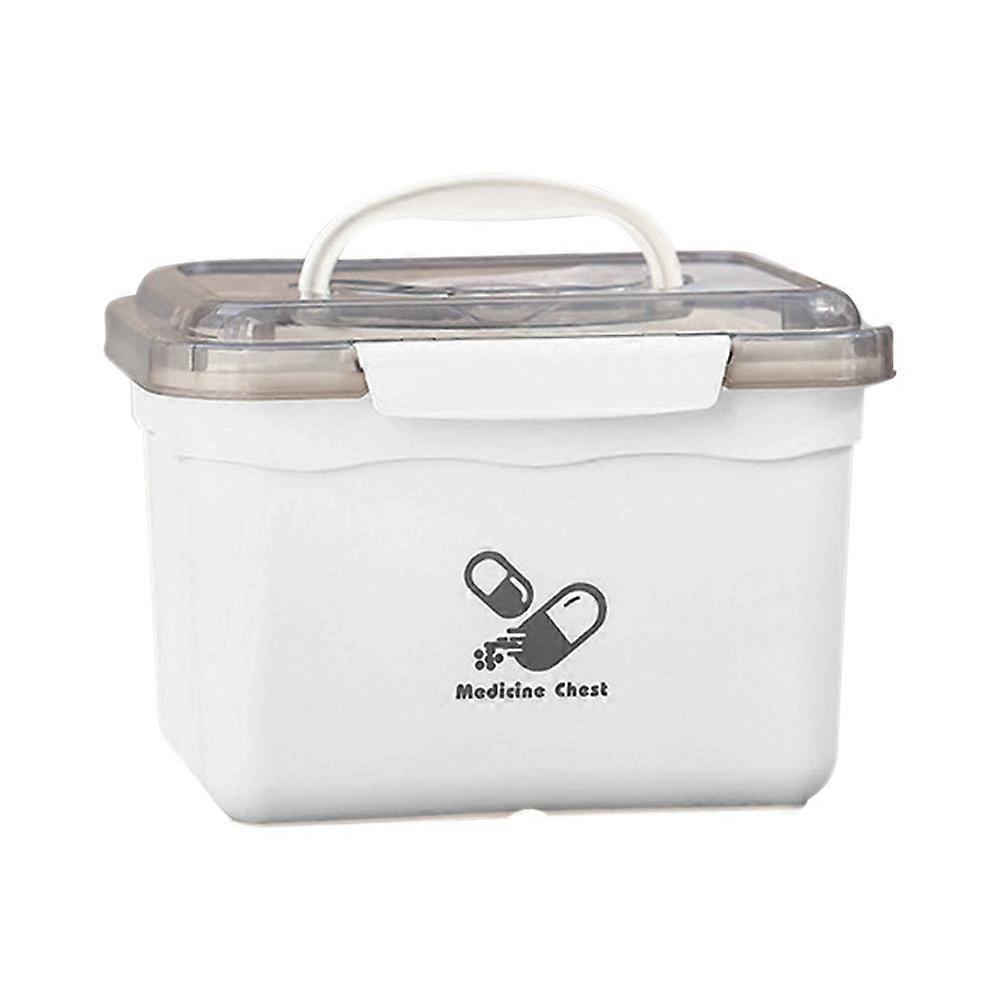 Emergency Supply Storage Box For Medicines Large Capacity Medicine Container Personal Use Sports Team Use 24.7X19.3CM Grey 1Set