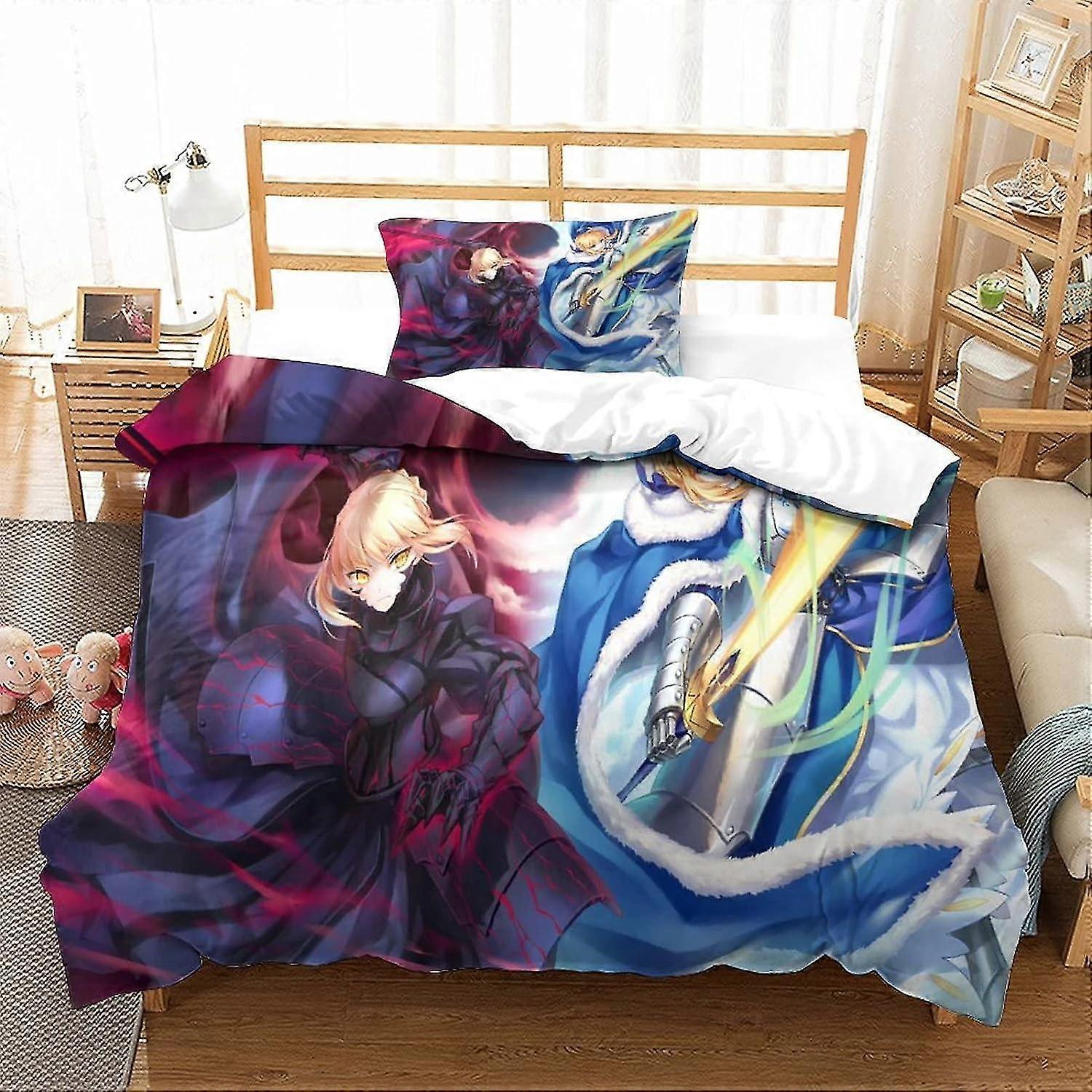 Anime tématické povlečení Sada povlaků na přikrývku 3D tištěné přehozy pro dospělé a děti Ne Přikrývka Jednolůžko