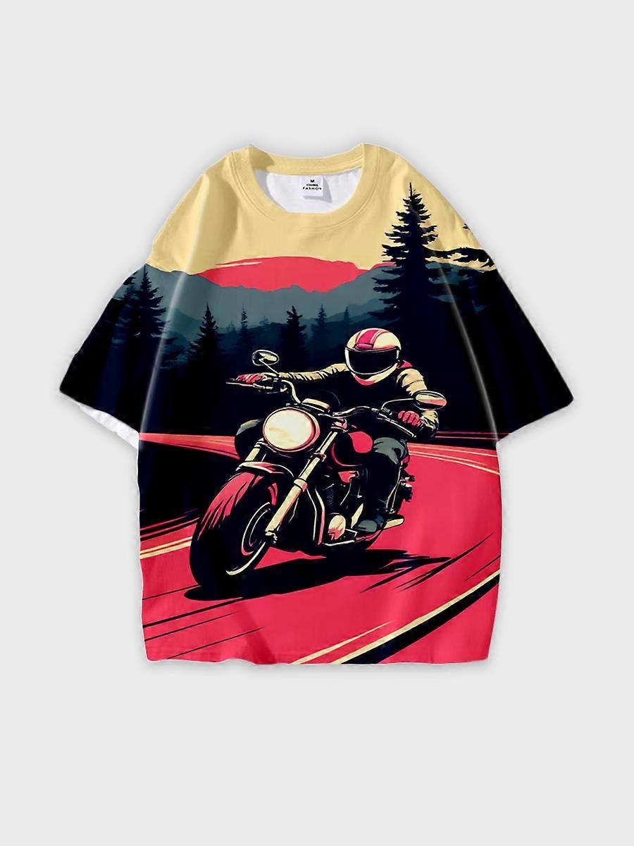 T-shirt round neck Pattern loose short sleeve JW2405