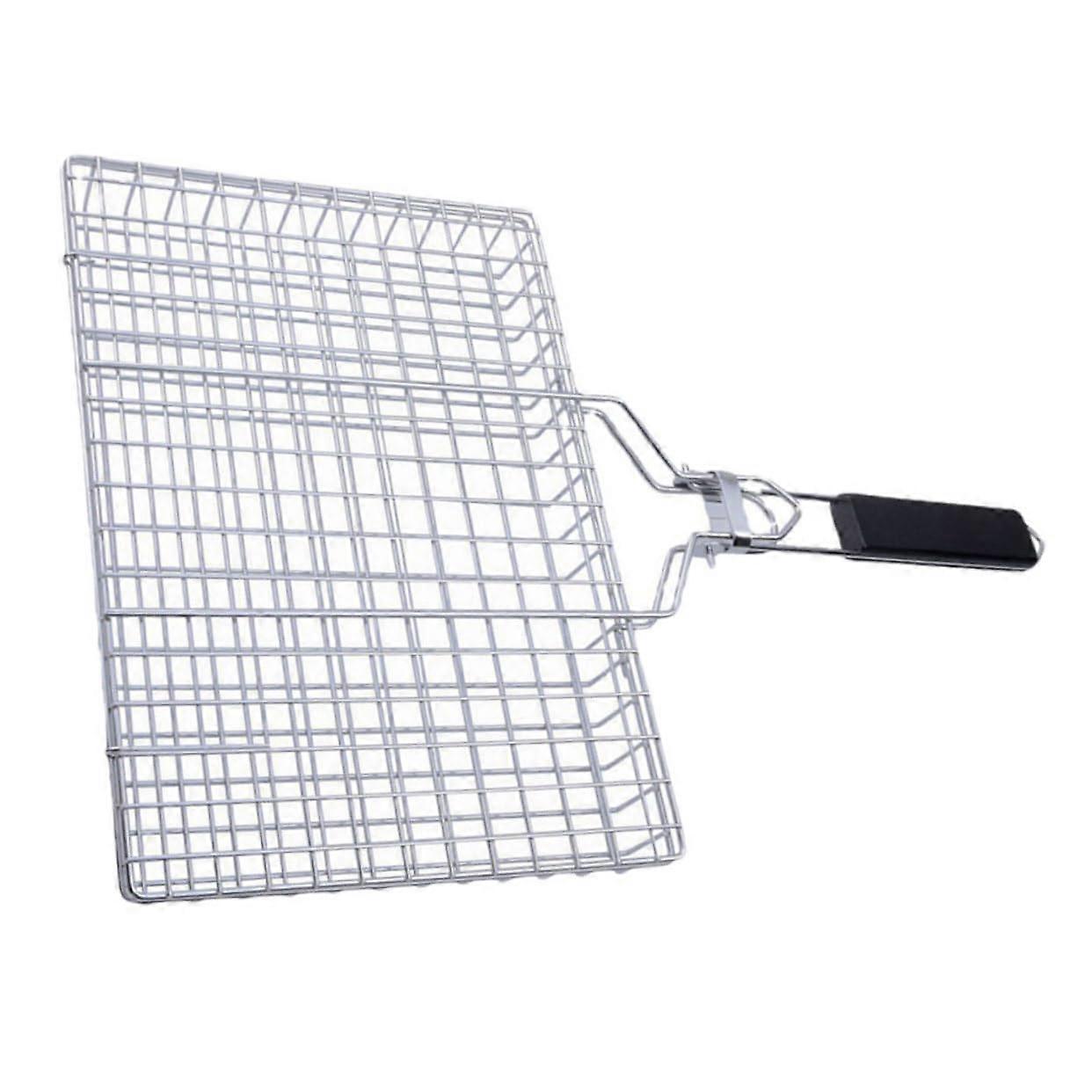 Grillnetz Portable Mesh Basket Stainless Steel For Burger Grills Fish Skewers BBQ Grate Folding Clamp