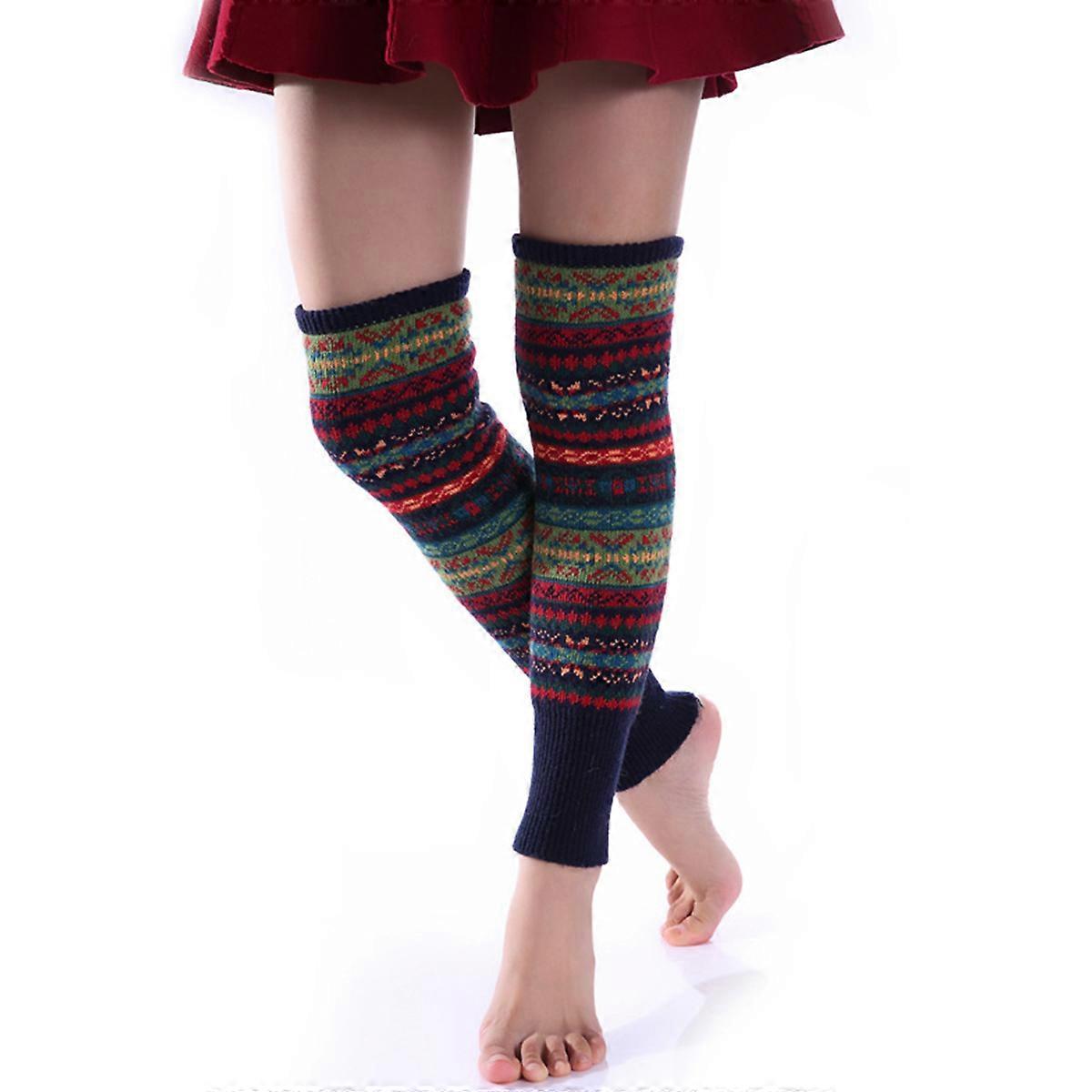 Knitted Leg Warmers Bohemian Style Foot Warmer Winter 1Pair