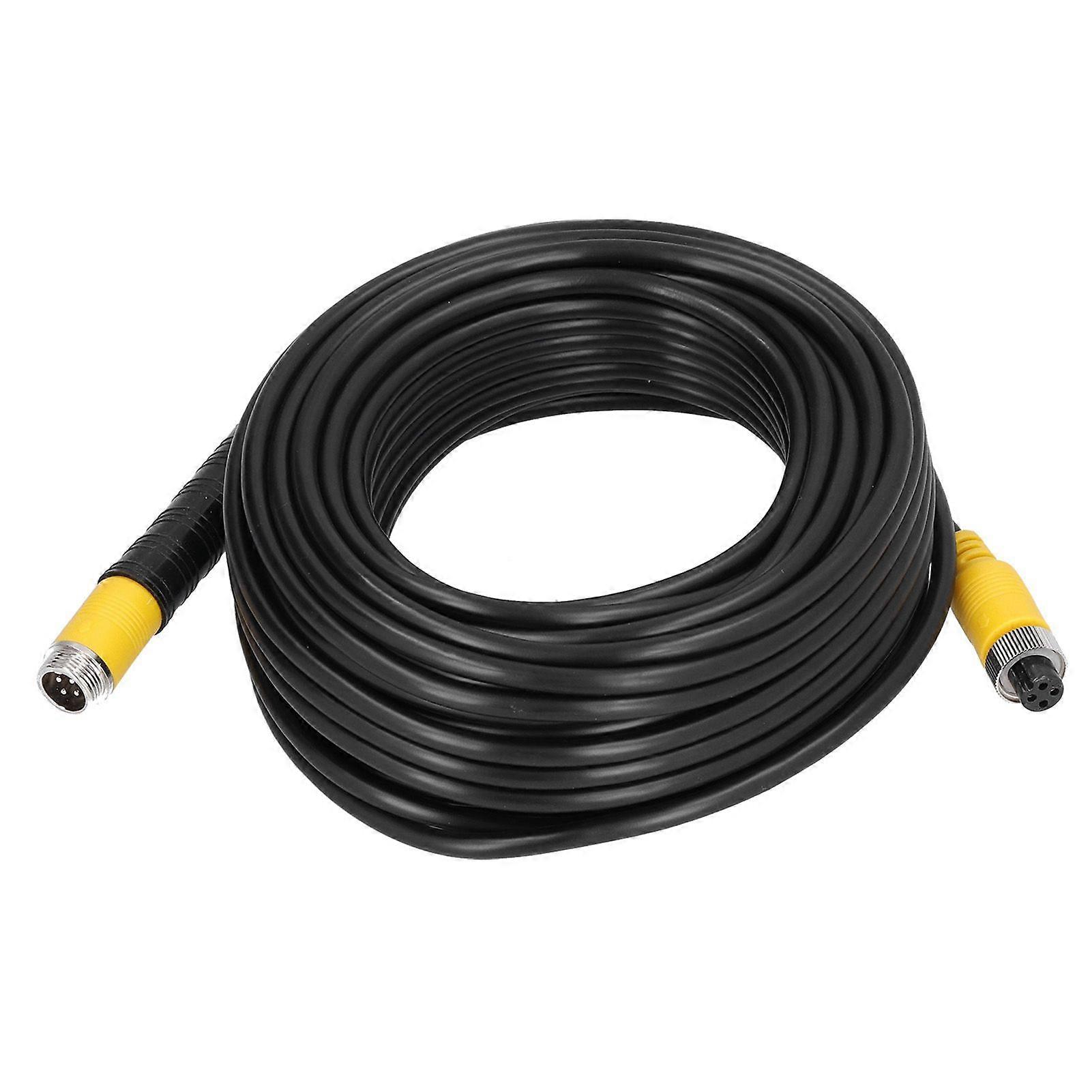 50フィート4ピンカービデオ延長ケーブル、CCTVリアビューカメラトラックトレーラーキャンピングカー用防水シールド付き