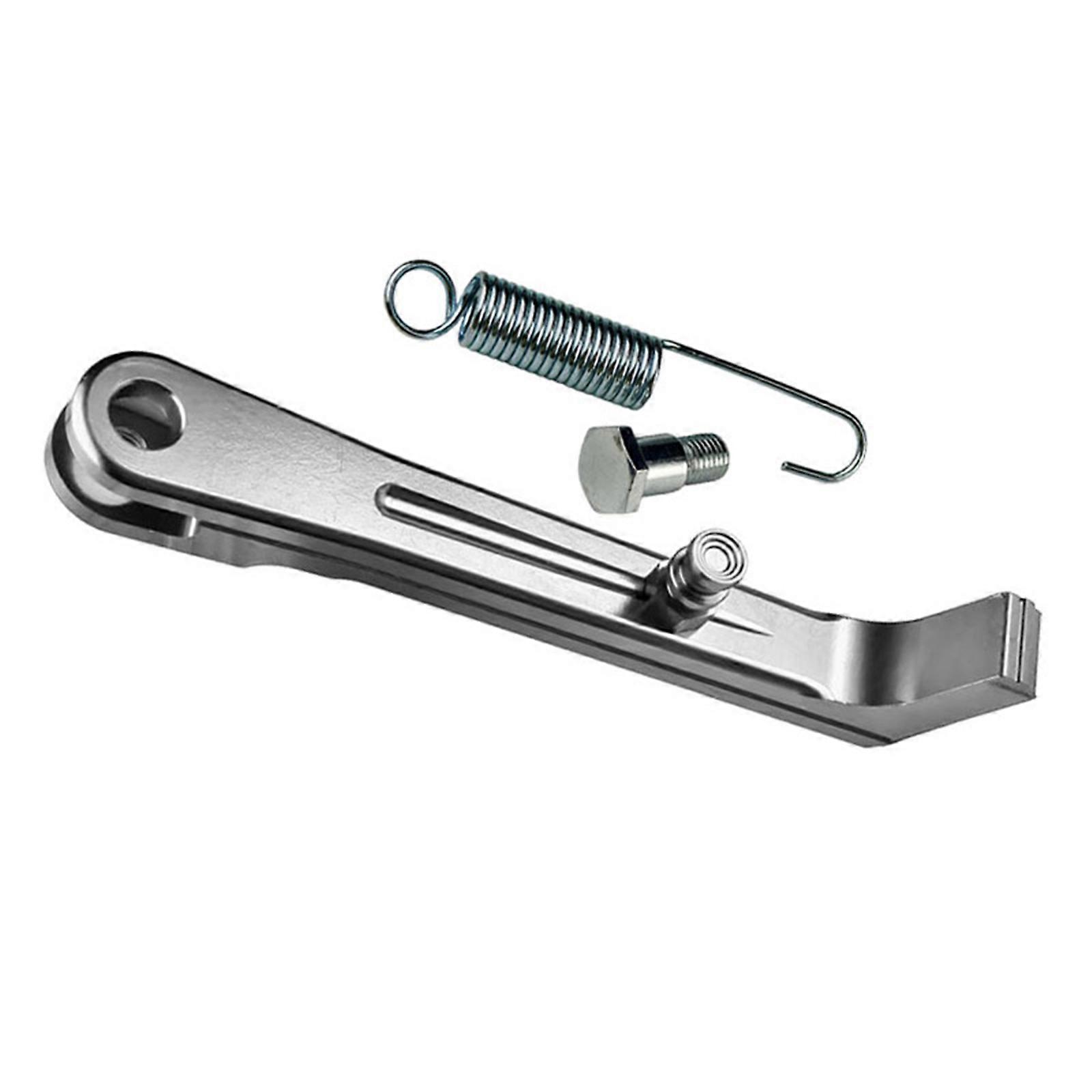 Universal Motorcycle Side Stand Adjustable Spring Loaded Kickstand For Pit Bikes 70cc 125cc 200cc Models  Silver