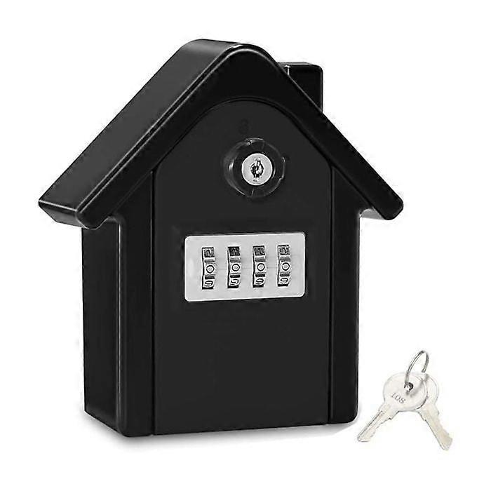 1PCS (Black) Wall Mounted Key Safe Box with Digital Code & Emergency Keys, Large Key Safe Box XL Size Safe Box