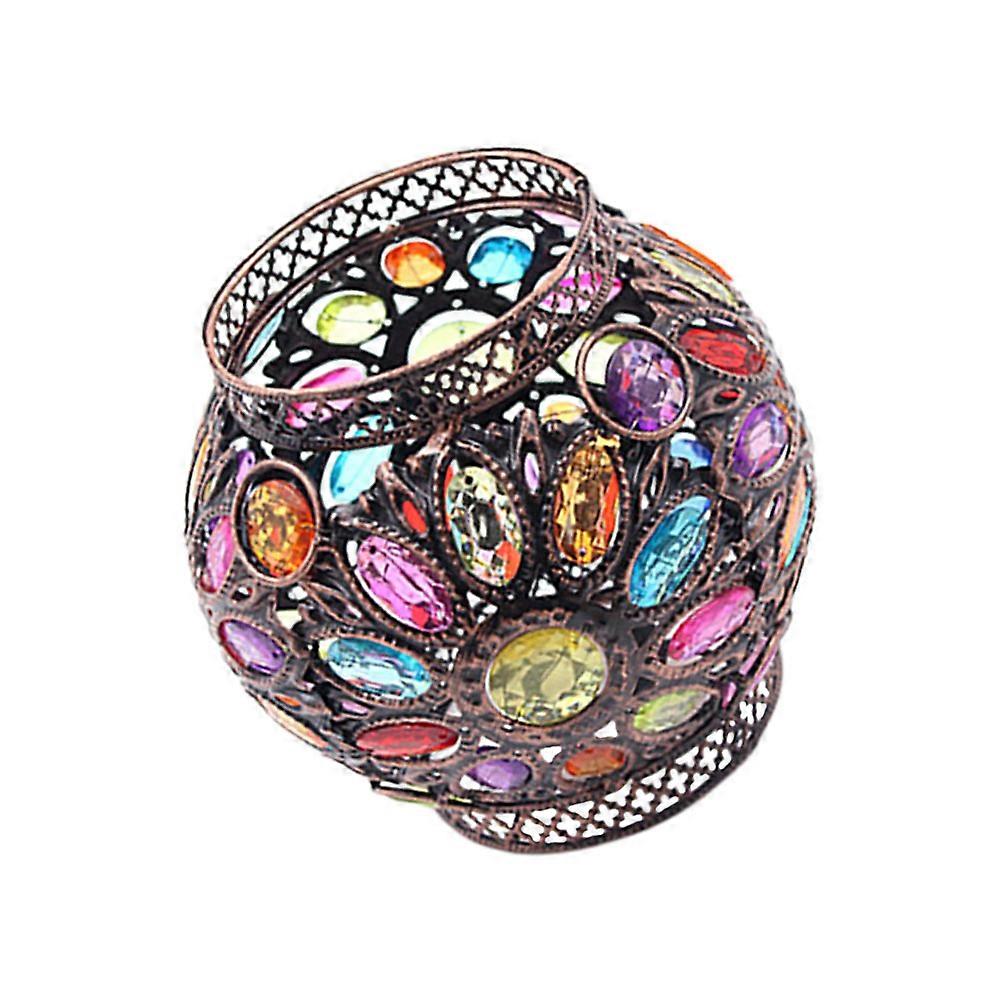 حامل شمعة حديدي كروي أنيق ، شمعدان مستدق على الطراز الأوروبي للديكور المنزلي ، وقطع الزفاف المركزية ، وإضاءة الحفلات - فن برونزي عتيق