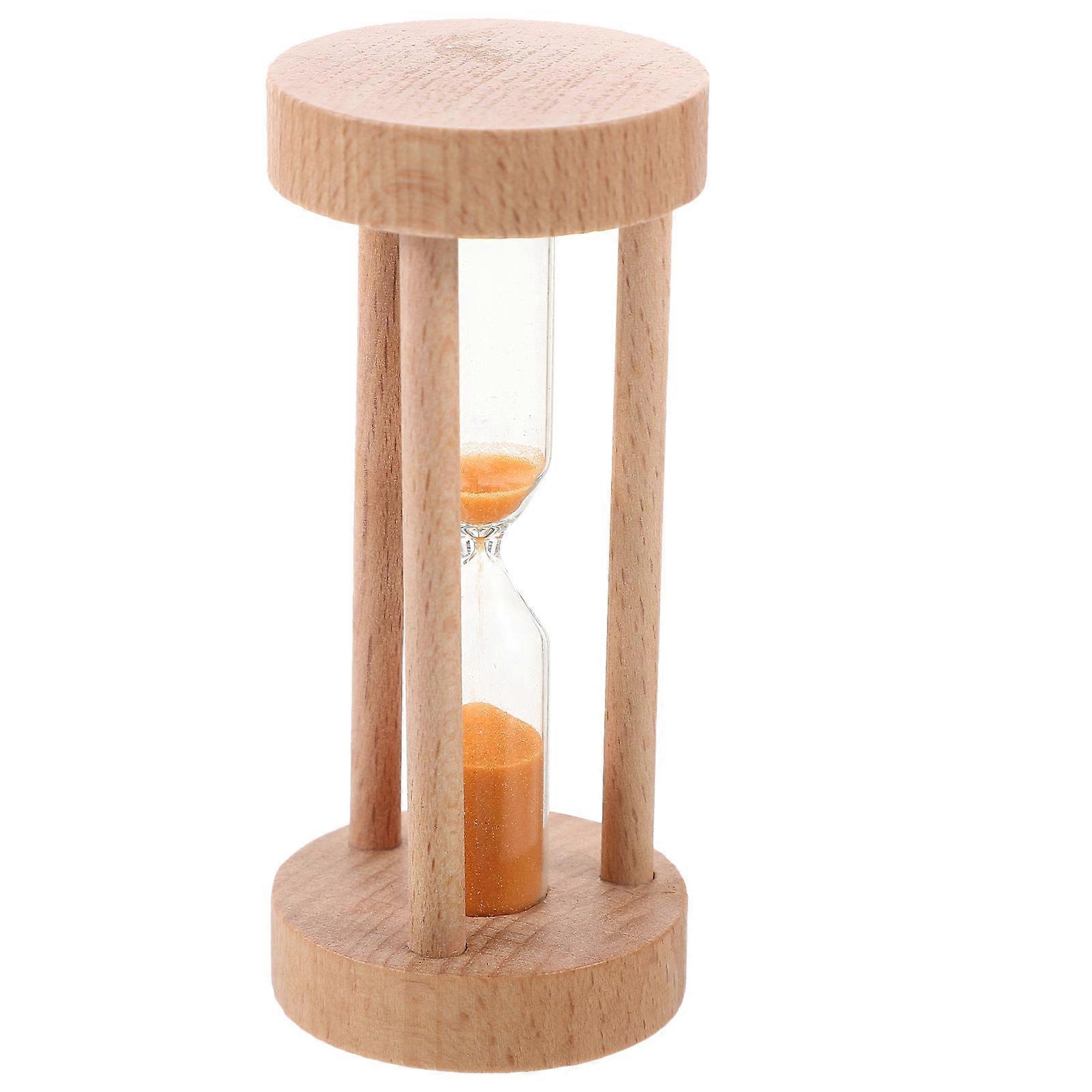 Elegant Wooden Sandglass Timer Orange Handmade Hourglass for Home Office Decor Modern Style Timed Activities Friends