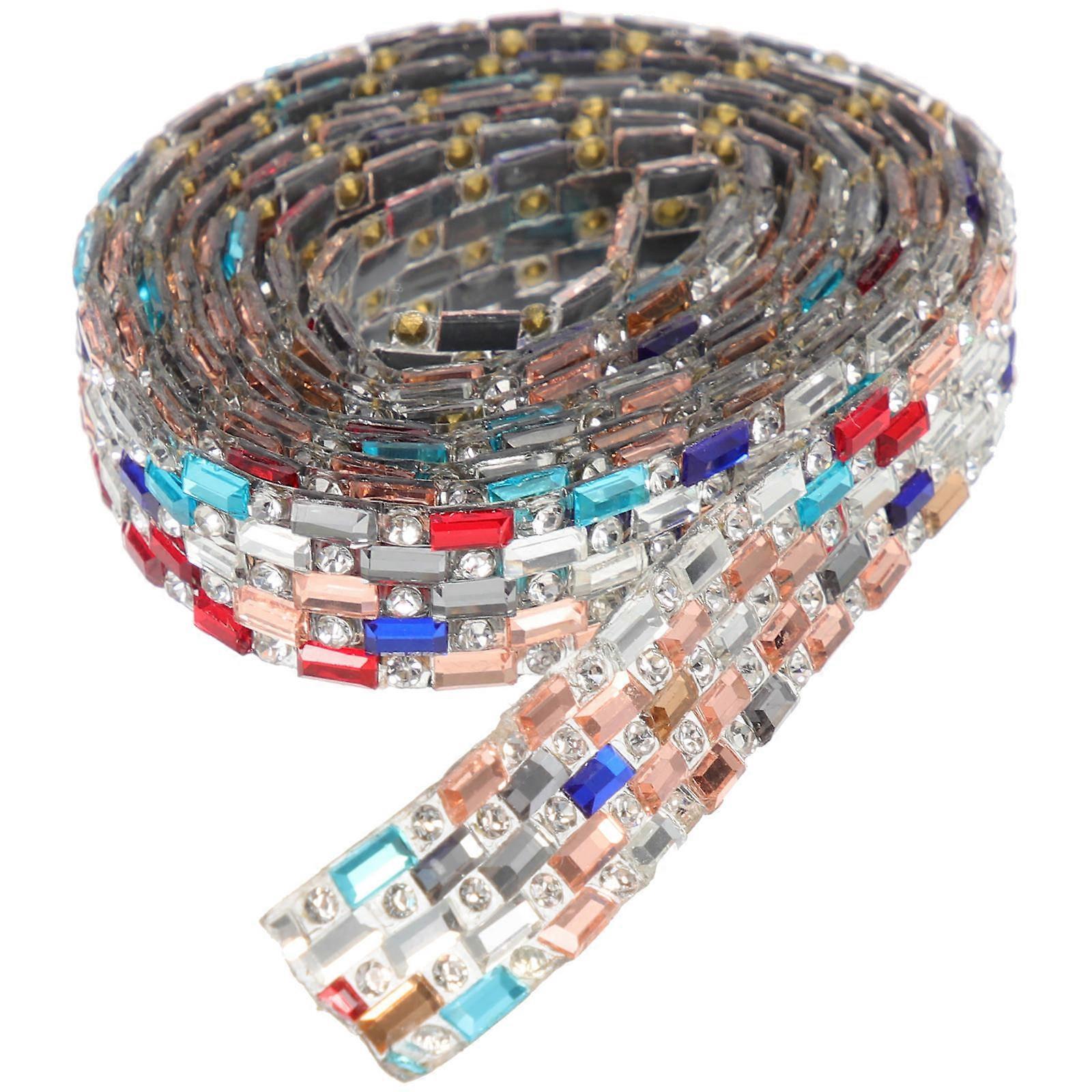 1 Roll Self Adhesive Rhinestone Ribbons Bling Roll for DIY Clothing Craft