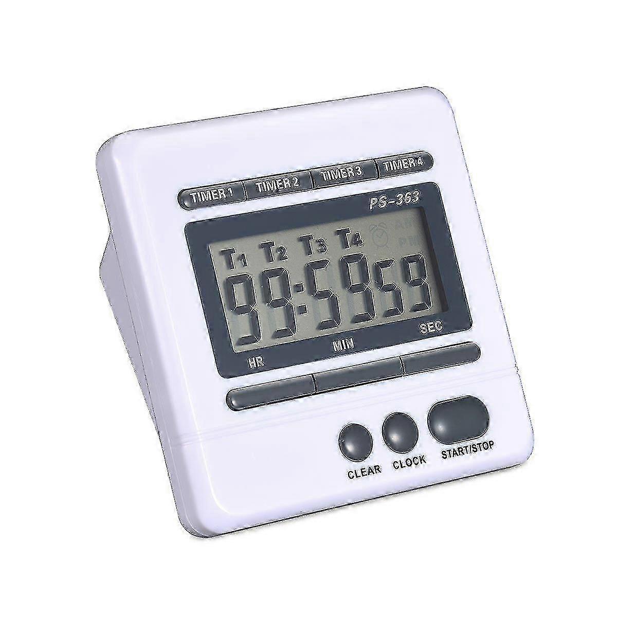 Digital Countdown Timer 4 Channel Count Up Down Kitchen Cooking Timer Clock Edition 0722
