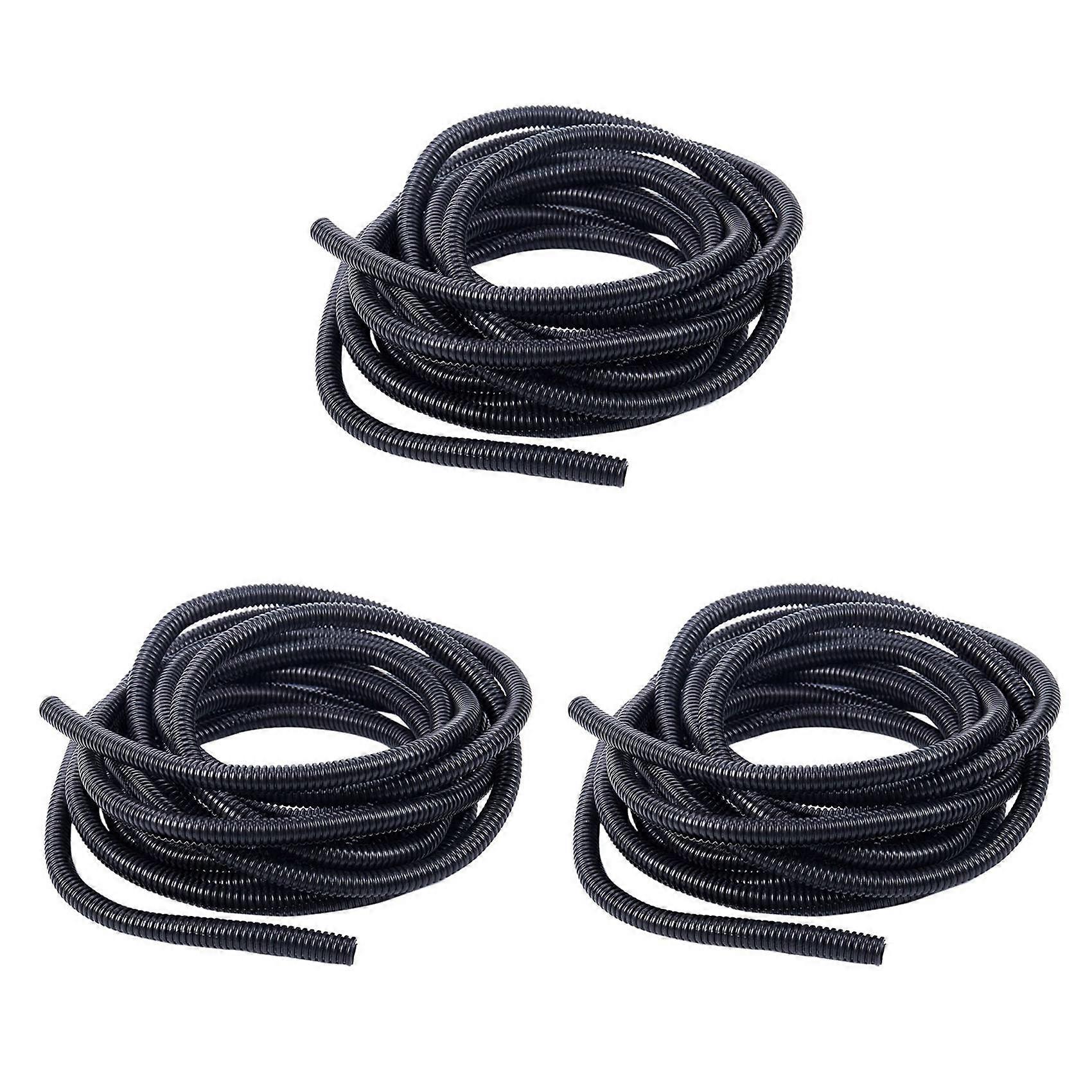 3X 20 Ft Split Wire Conduit Polyethylene Tubing Black Color Sleeve Tube 10mm Inner Diameter