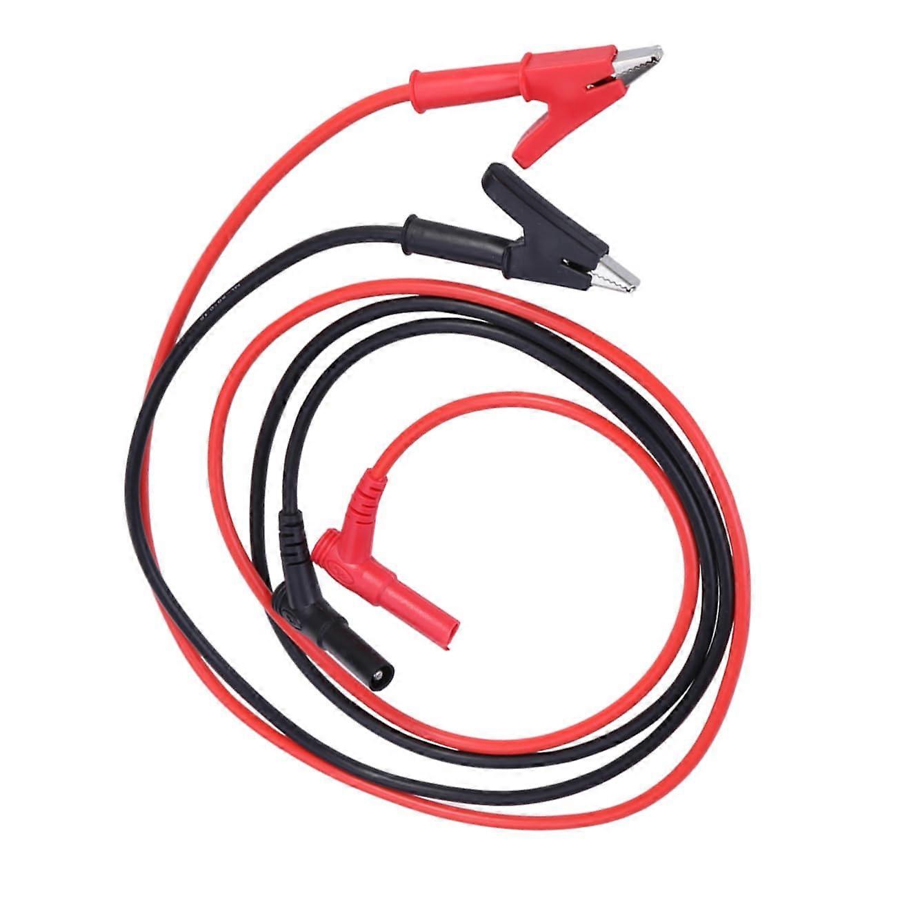 Banana Plug Cable With Crocodile Clips Test Lead Set, 2 Pieces, Insulated Plastic Caps For Safe Operation