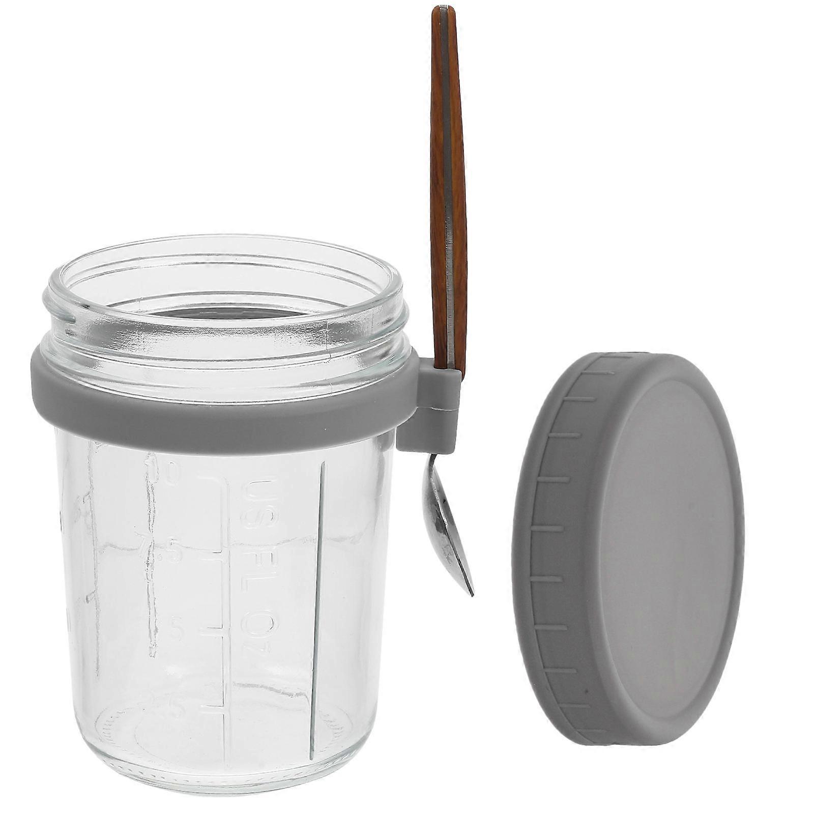 Portable Breakfast Cup Glass Yogurt Cup Transparent Design Oatmeal Cup Small Milk Container