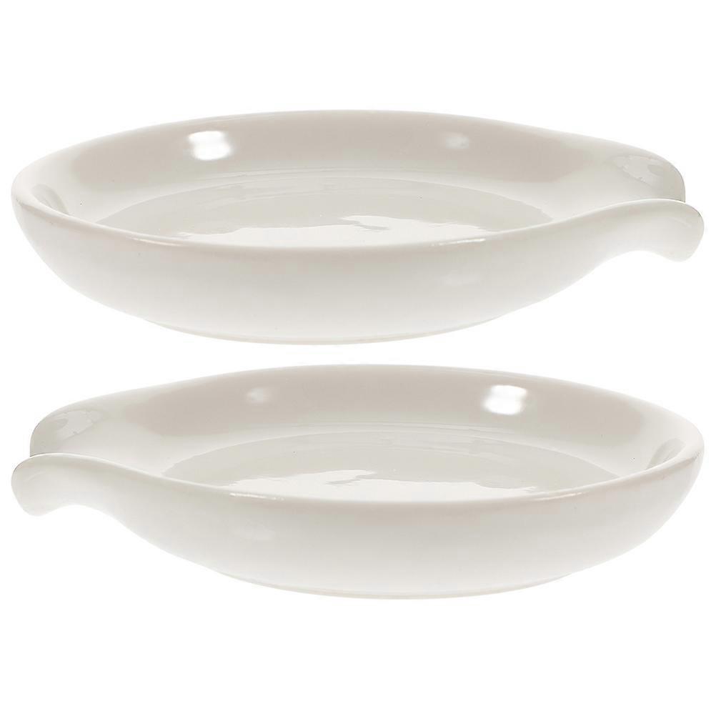 2pcs Ceramic Spoon Rest Reusable Kitchen Holders for Cooking Utensils and Elegant Dinnerware Storage to Keep Tables Clean and Organized