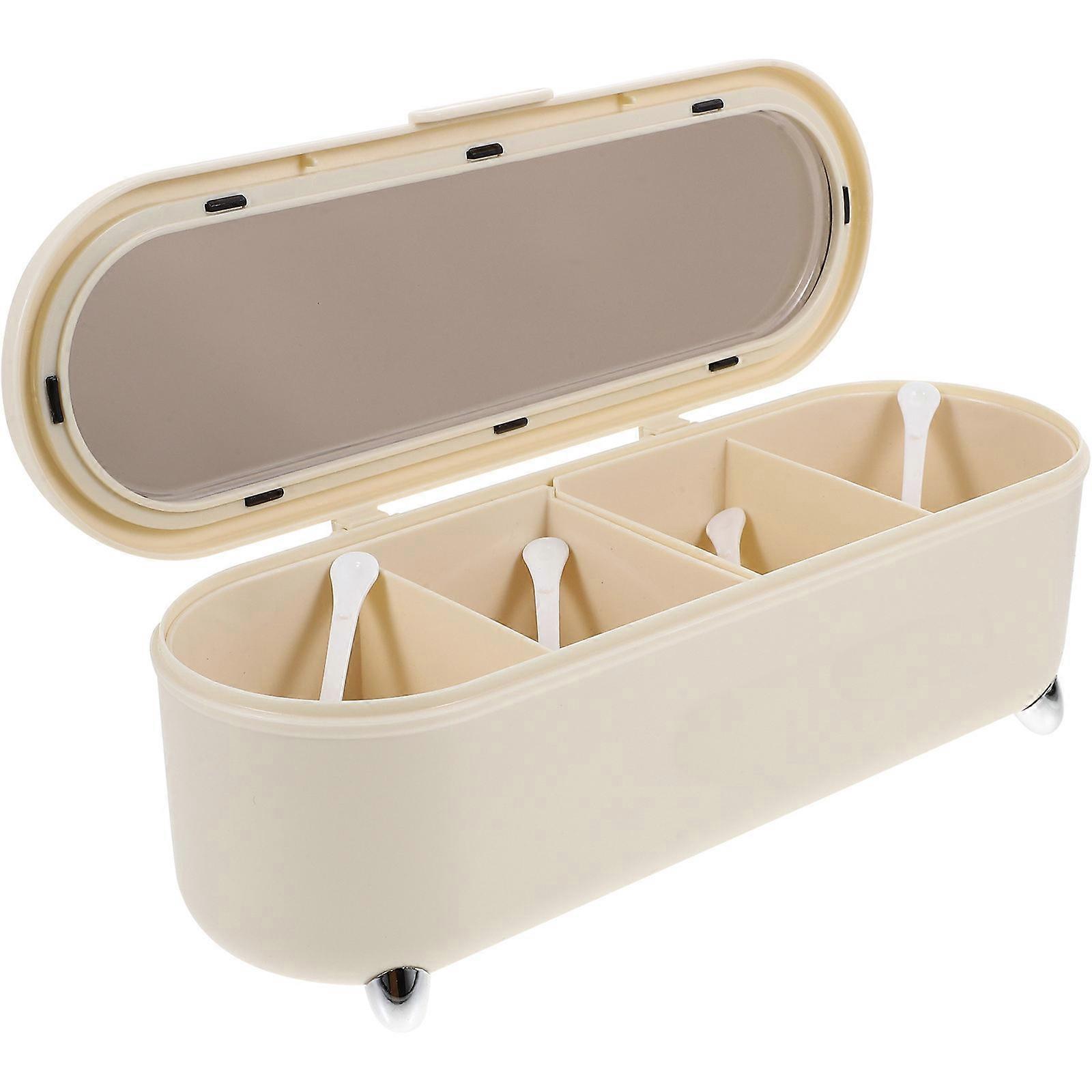 Compact Spice Container with Clear Lid for Kitchen Use Made of PP Material Light Yellow 7.5 x 4.2 x 3.8 inches