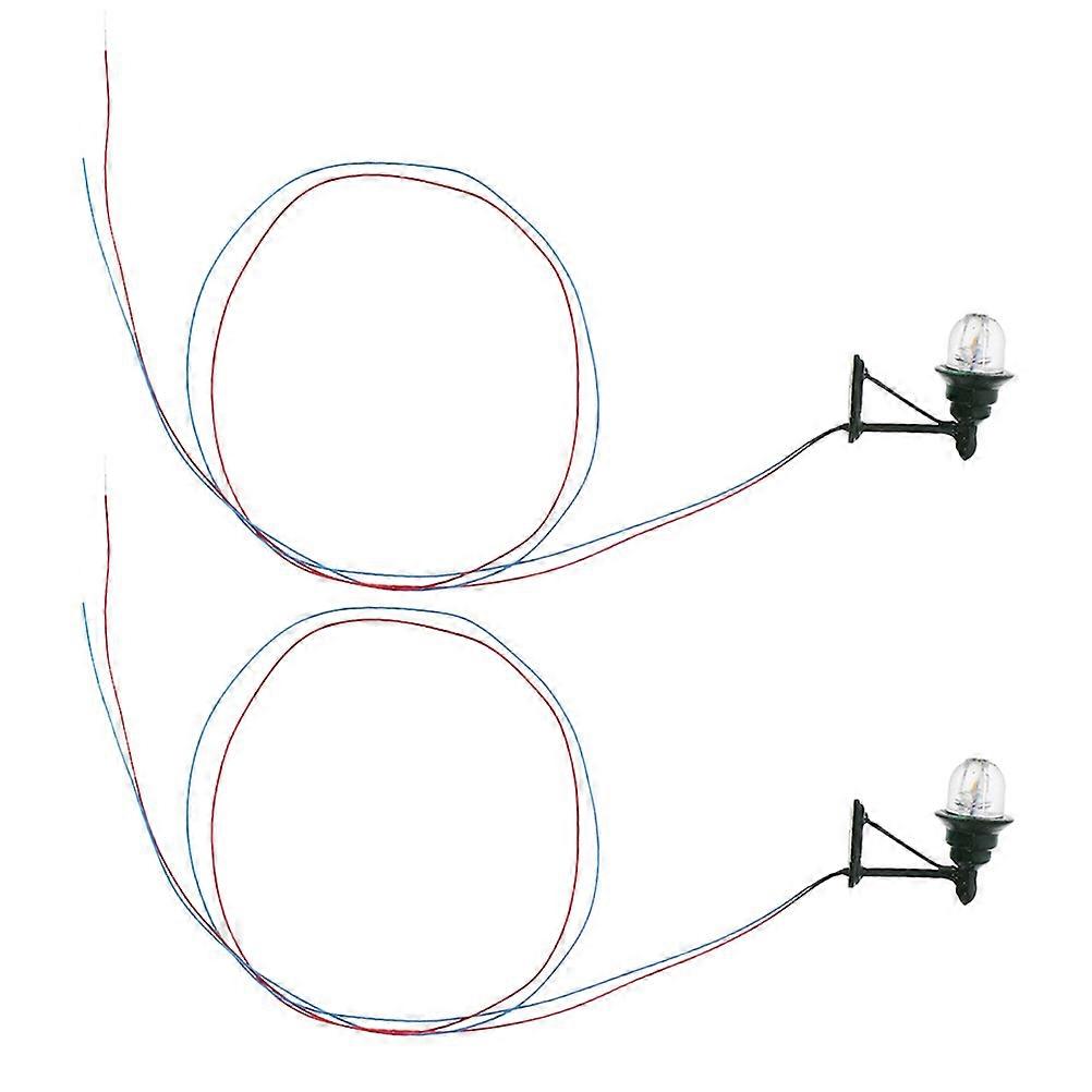 2pcs Dollhouse Wall Light Miniature Lamps for Playhouse Scene Lighting Tiny Model Lamp