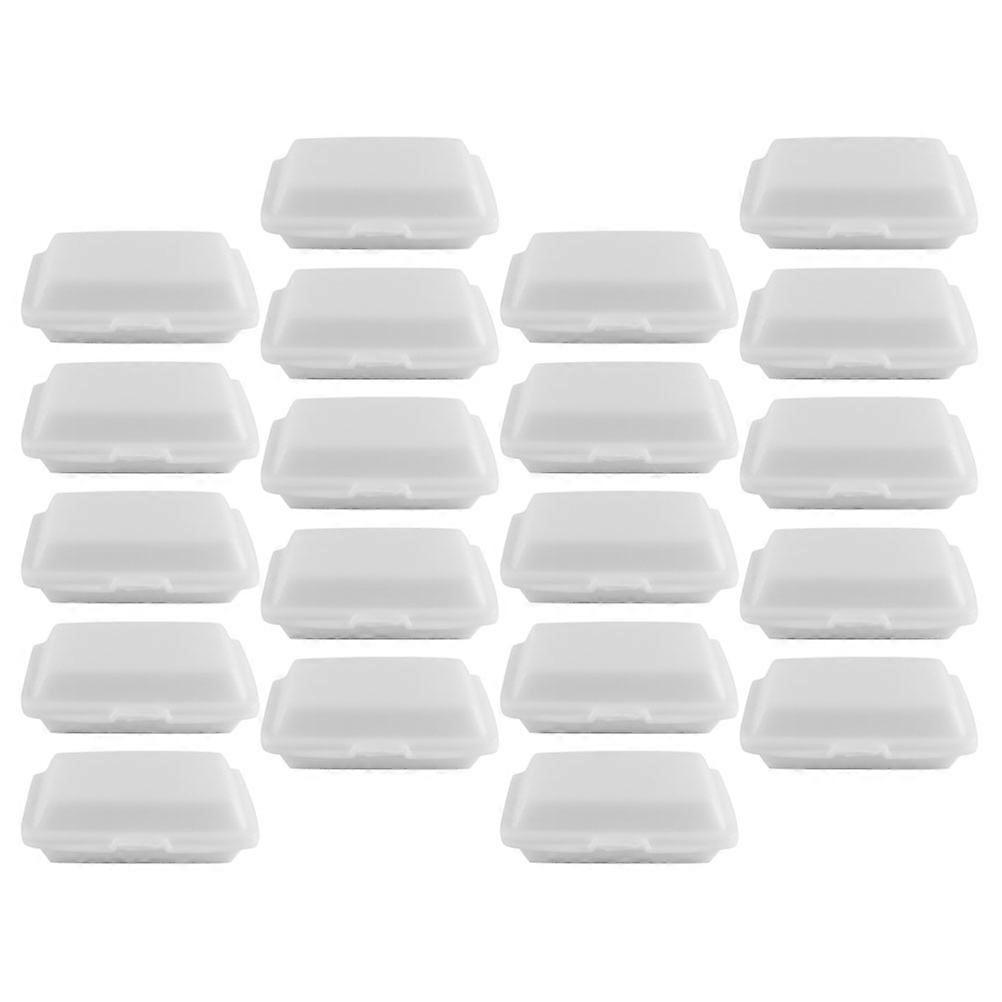 20pcs Miniature Simulation Takeaway Boxes for Display White Plastic Toy Snack Box 1.5 Inches